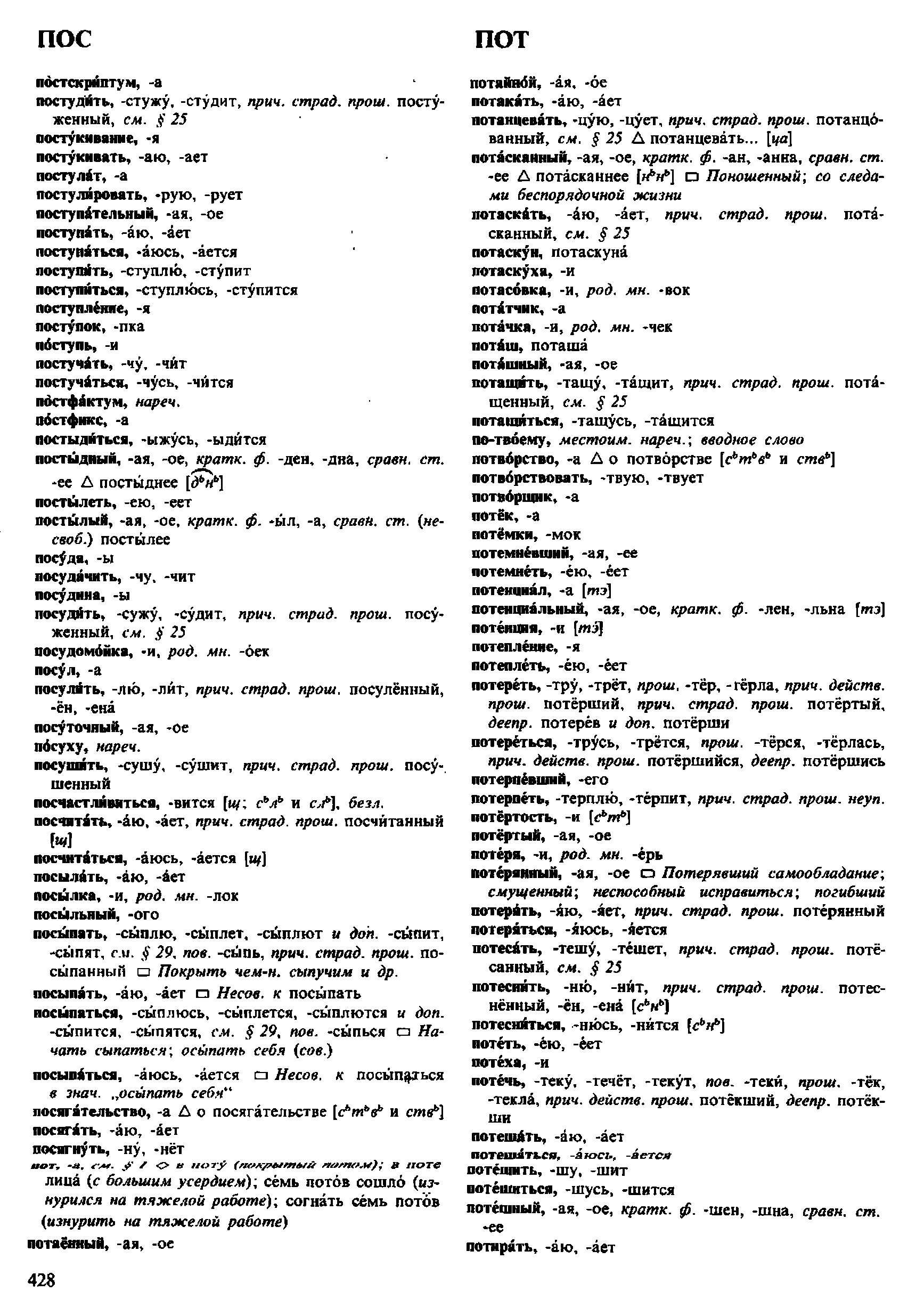 Фотокопия pdf / скан страницы 428 орфоэпического словаря под редакцией Аванесова (4 издание, 1988 год)