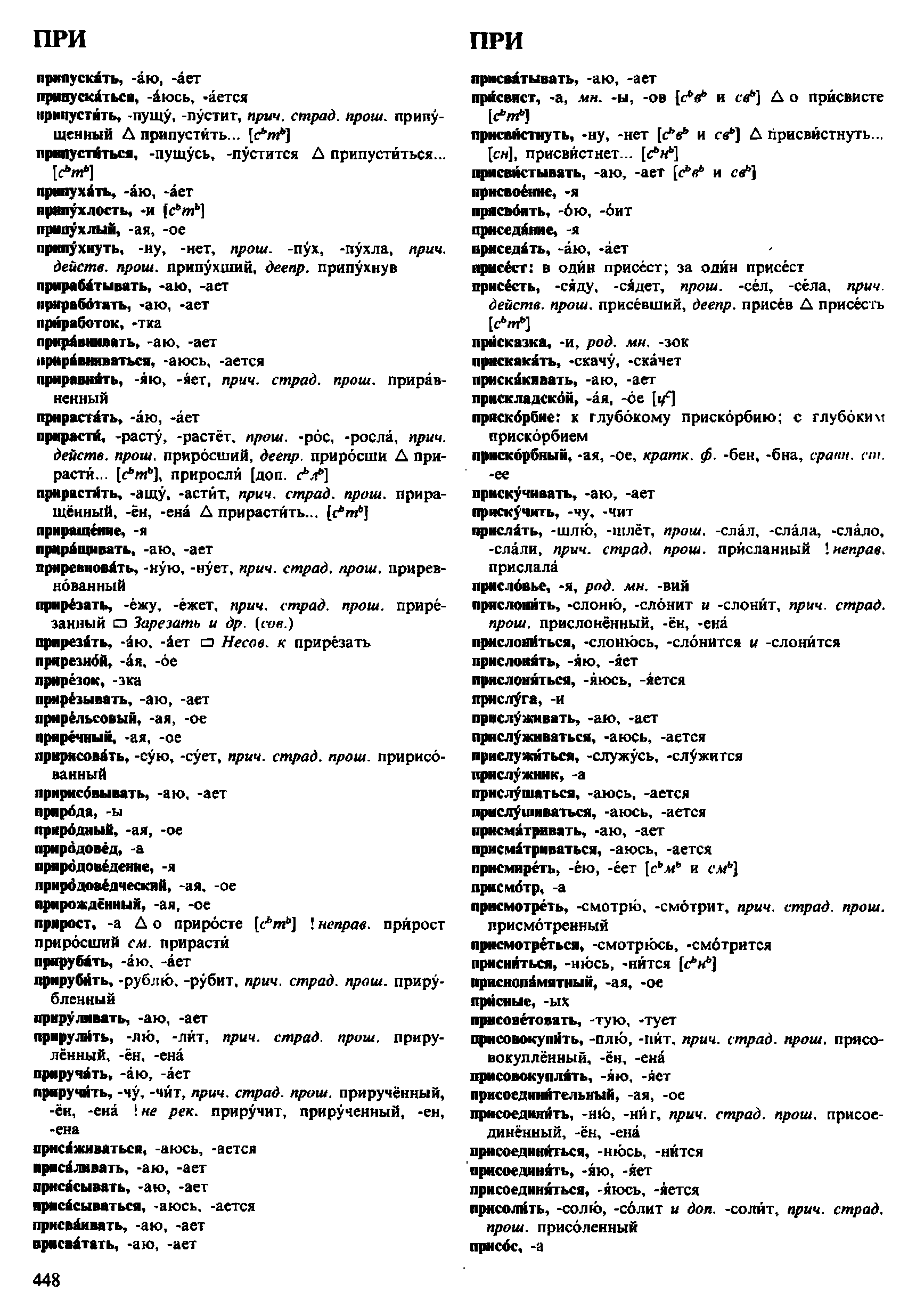 Фотокопия pdf / скан страницы 448 орфоэпического словаря под редакцией Аванесова (4 издание, 1988 год)