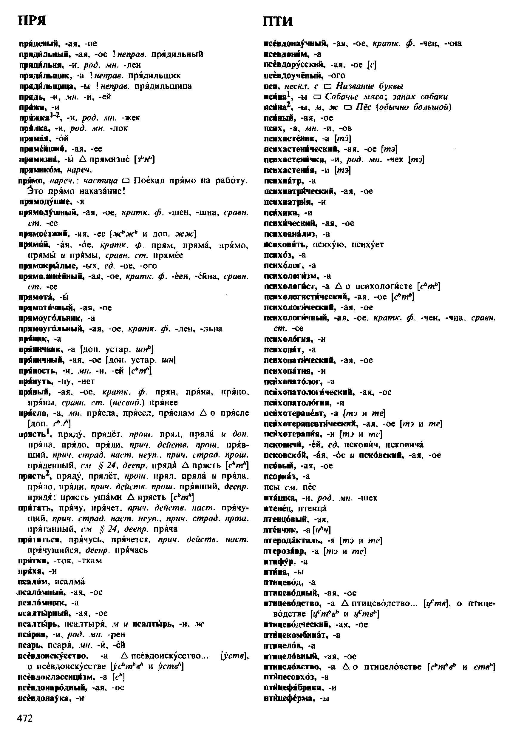 Фотокопия pdf / скан страницы 472 орфоэпического словаря под редакцией Аванесова (4 издание, 1988 год)