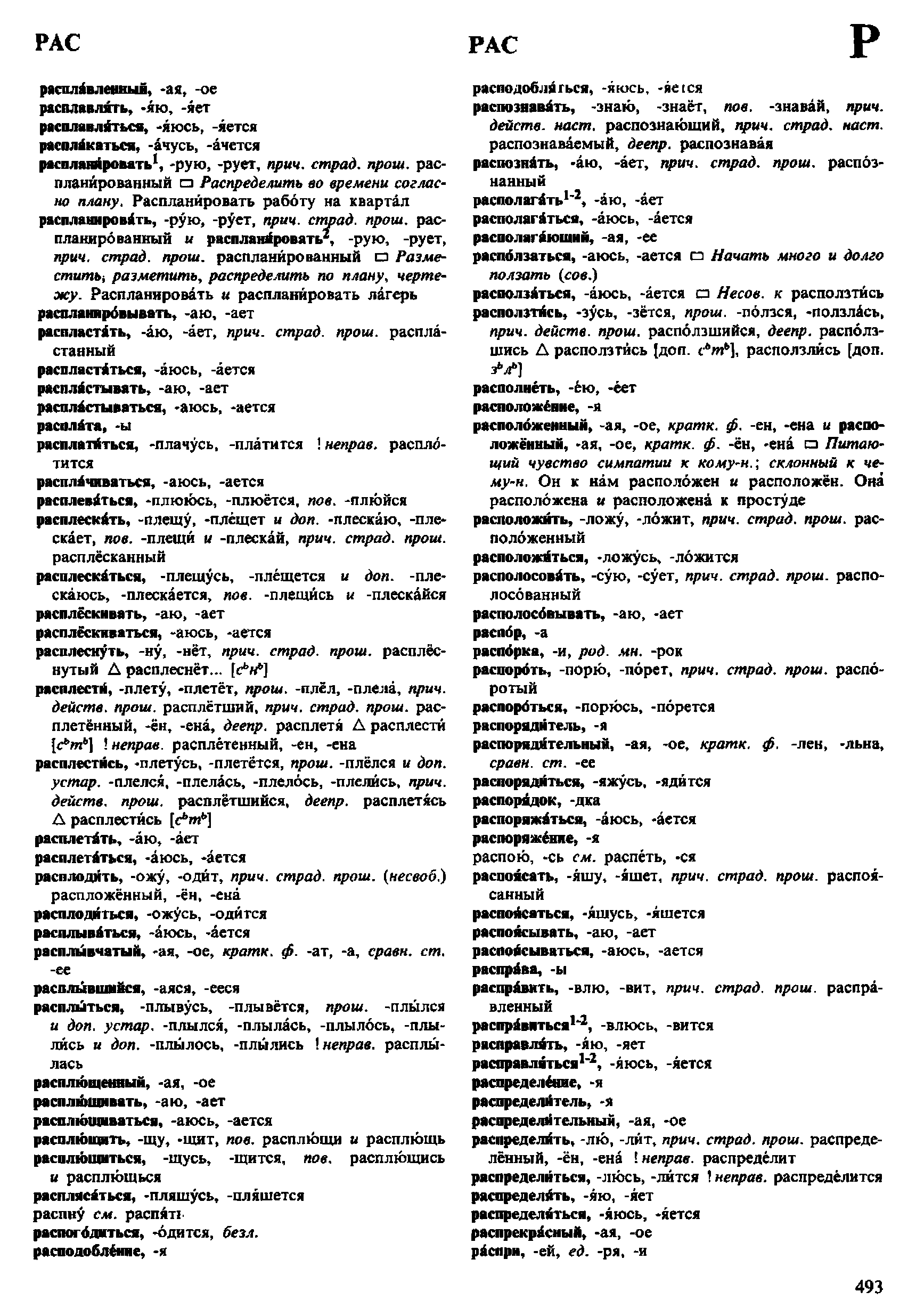 Фотокопия pdf / скан страницы 493 орфоэпического словаря под редакцией Аванесова (4 издание, 1988 год)