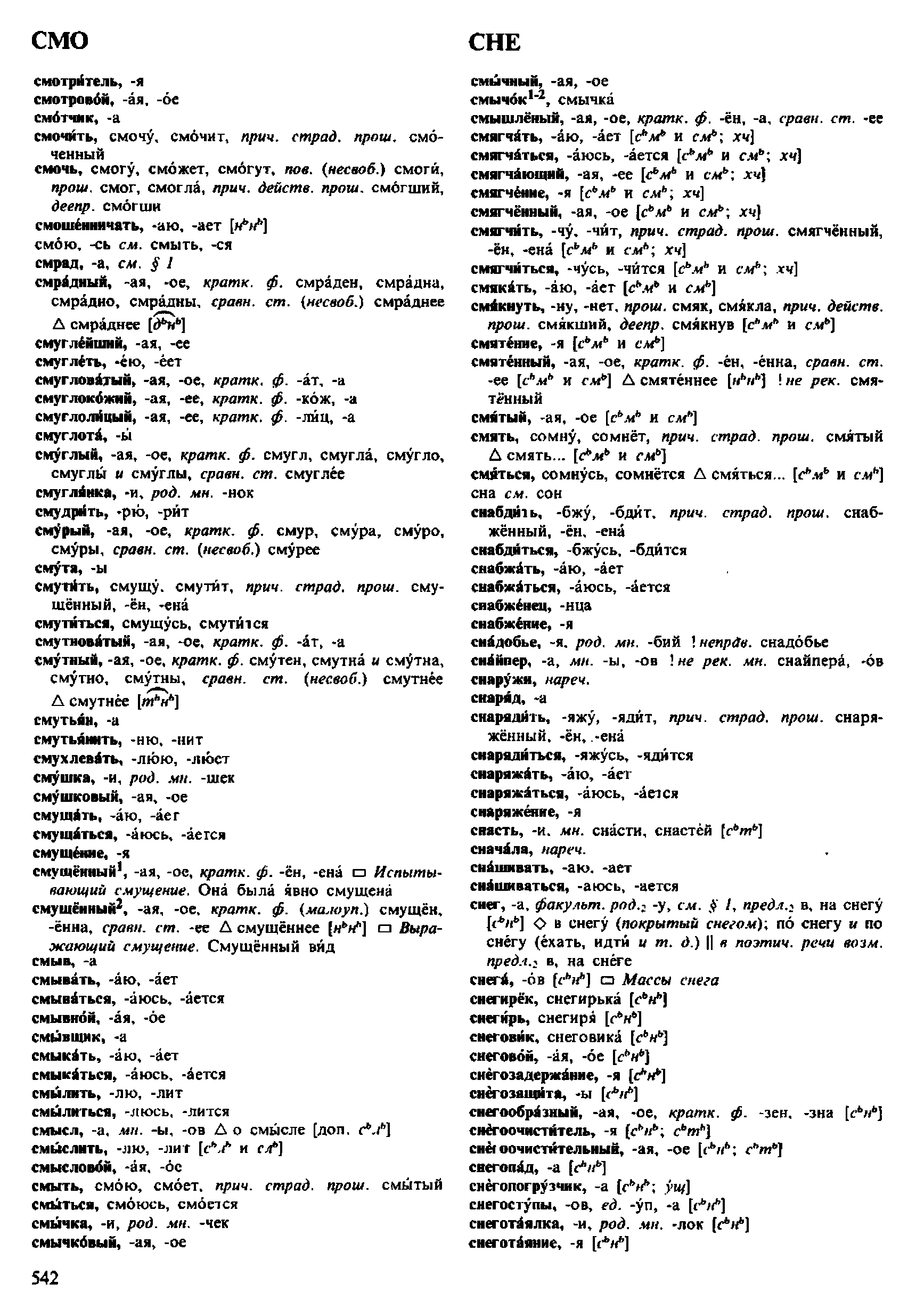Фотокопия pdf / скан страницы 542 орфоэпического словаря под редакцией Аванесова (4 издание, 1988 год)