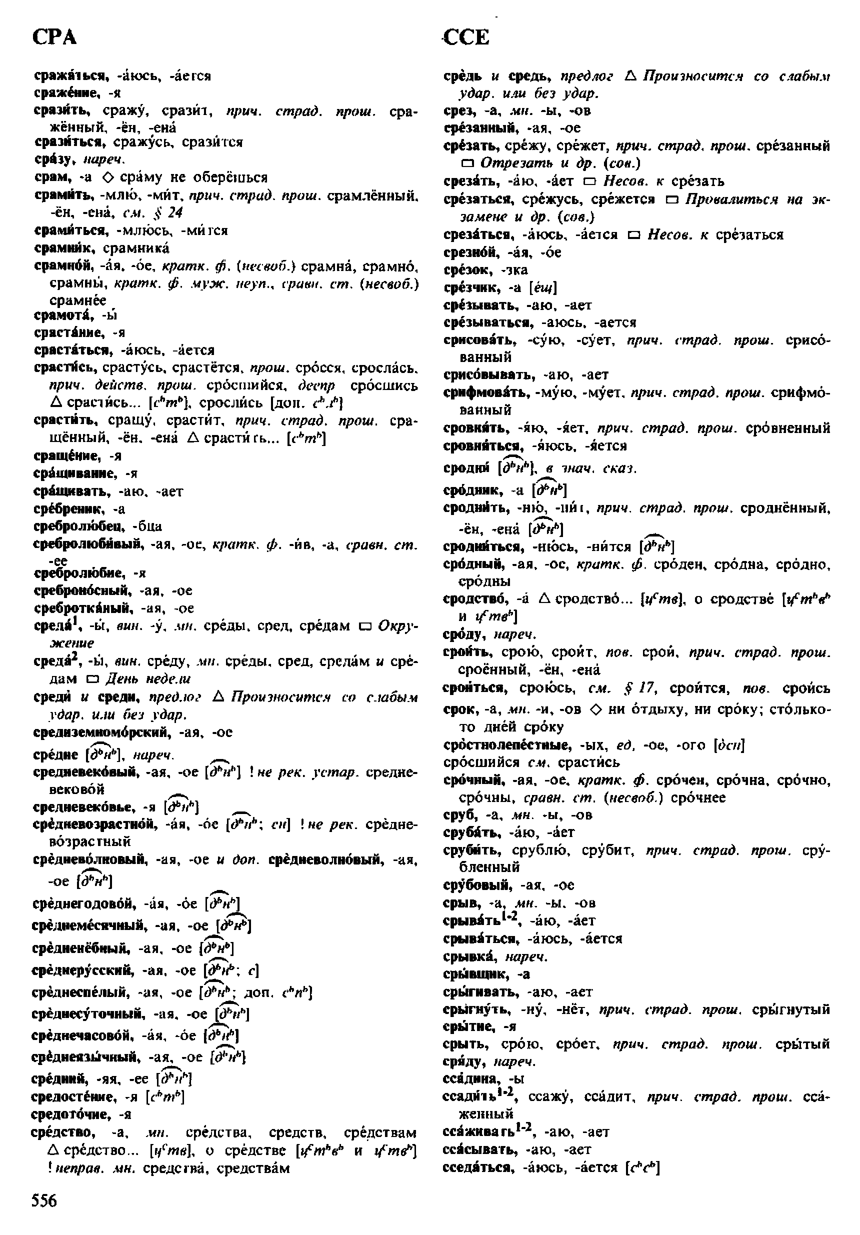 Фотокопия pdf / скан страницы 556 орфоэпического словаря под редакцией Аванесова (4 издание, 1988 год)