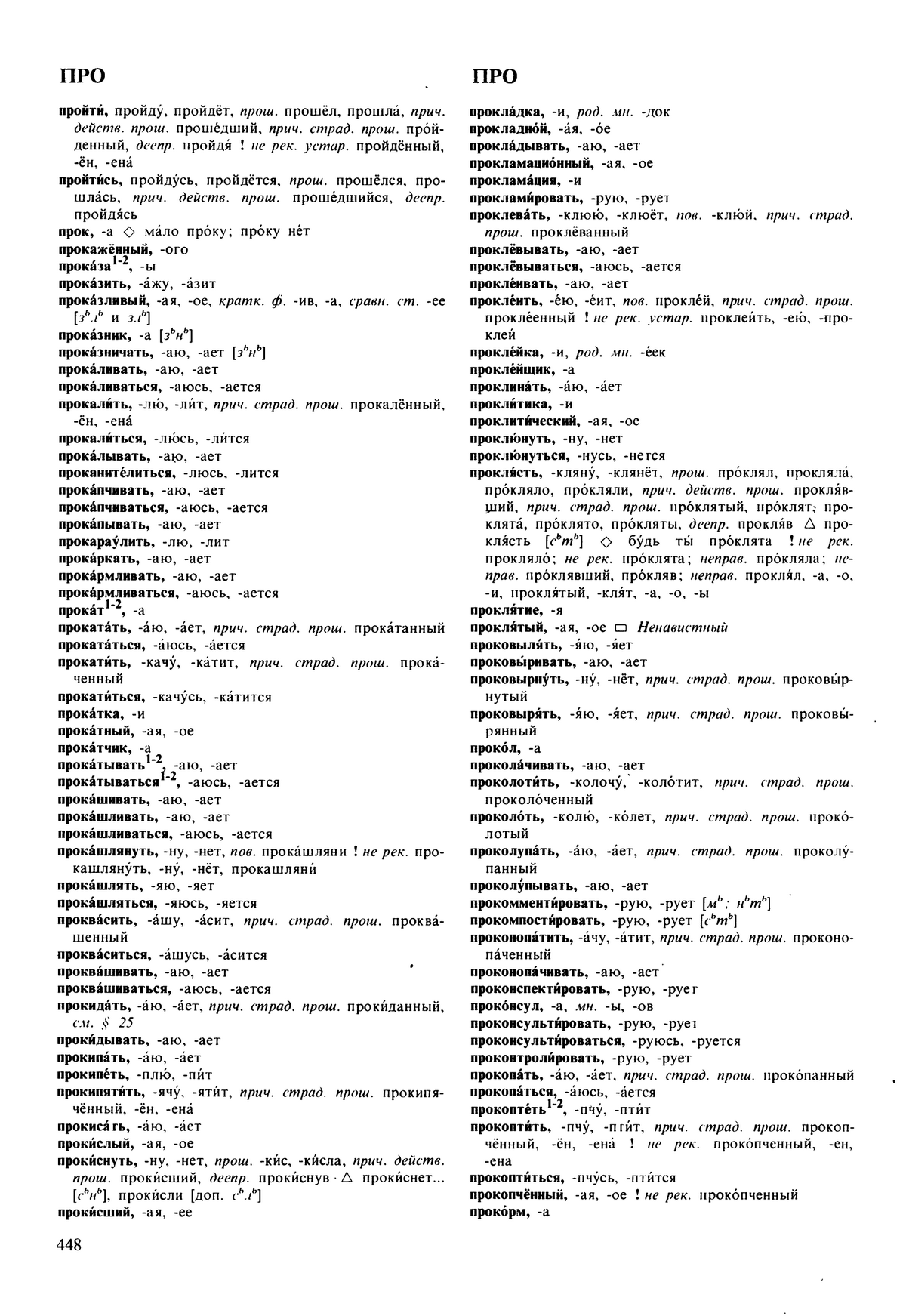 Фотокопия pdf / скан страницы 448 орфоэпического словаря под редакцией Аванесова (5 издание, 1989 год)