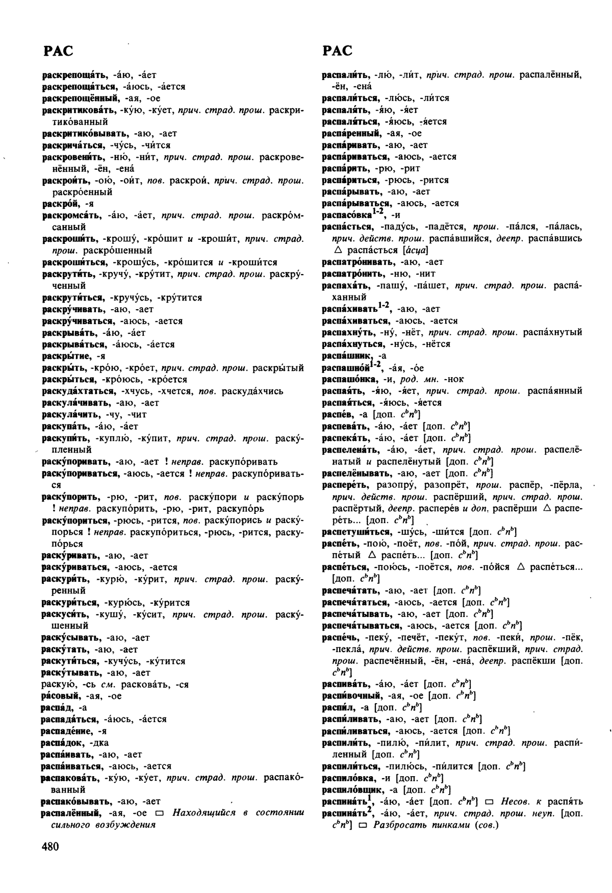 Фотокопия pdf / скан страницы 480 орфоэпического словаря под редакцией Аванесова (5 издание, 1989 год)