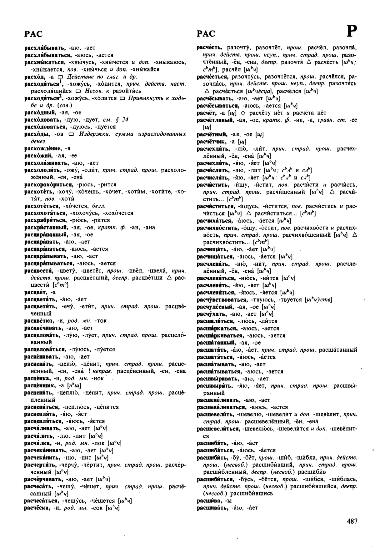 Фотокопия pdf / скан страницы 487 орфоэпического словаря под редакцией Аванесова (5 издание, 1989 год)
