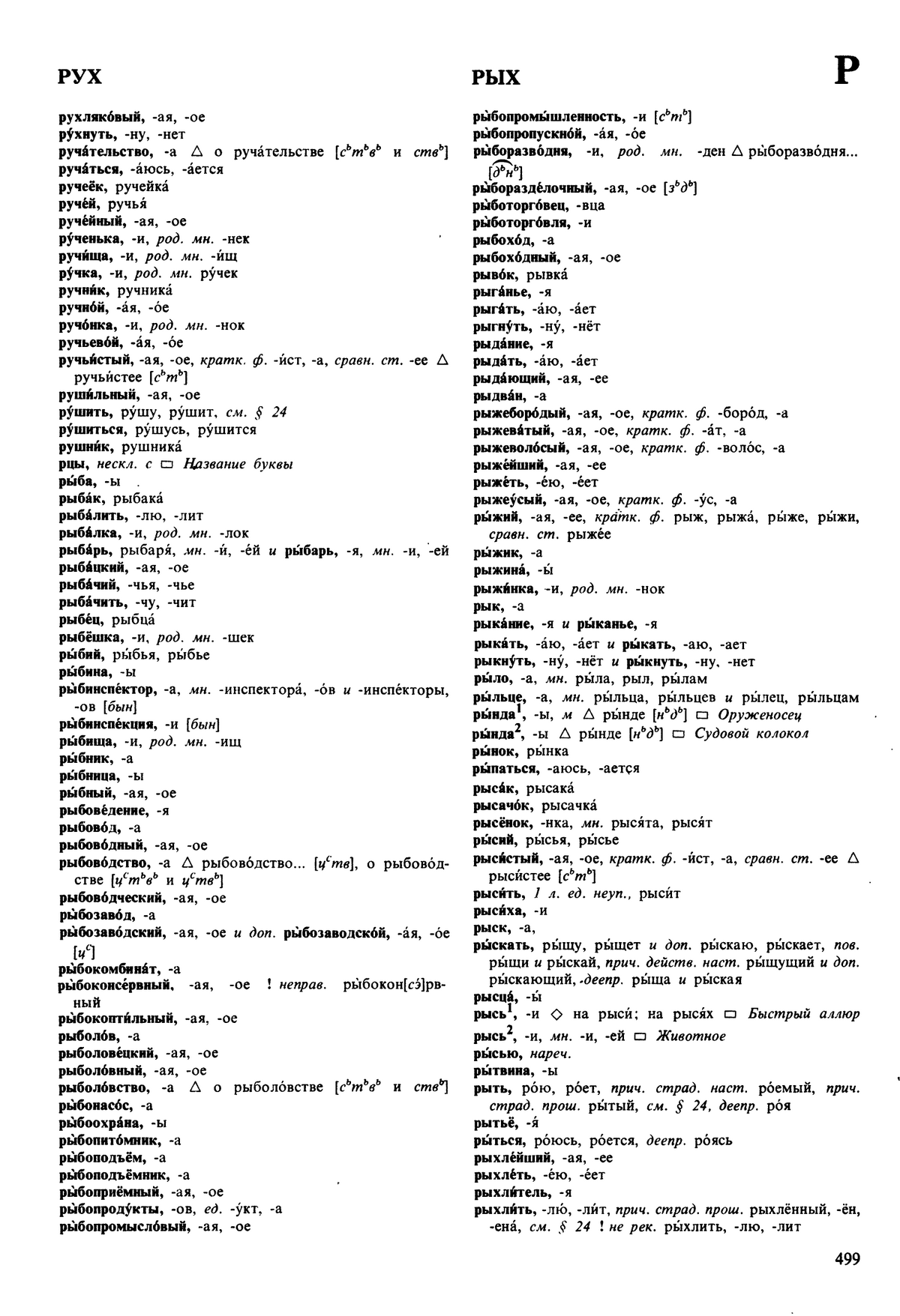 Фотокопия pdf / скан страницы 499 орфоэпического словаря под редакцией Аванесова (5 издание, 1989 год)