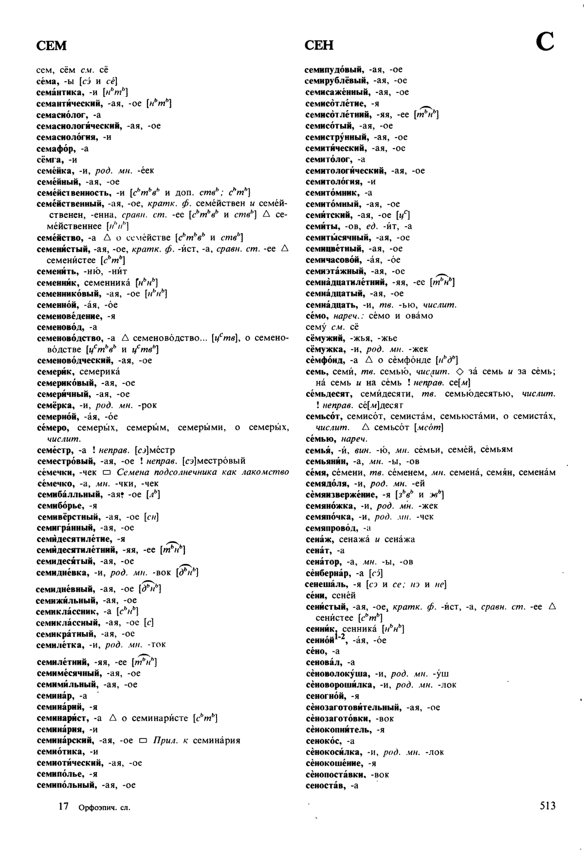 Фотокопия pdf / скан страницы 513 орфоэпического словаря под редакцией Аванесова (5 издание, 1989 год)