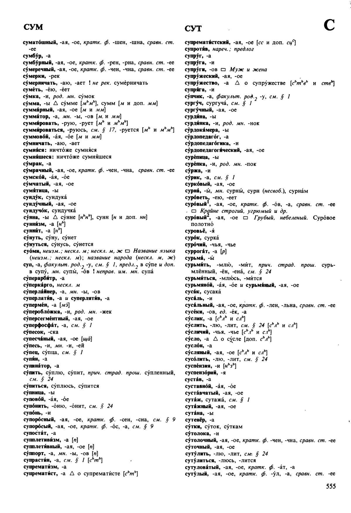 Фотокопия pdf / скан страницы 555 орфоэпического словаря под редакцией Аванесова (5 издание, 1989 год)