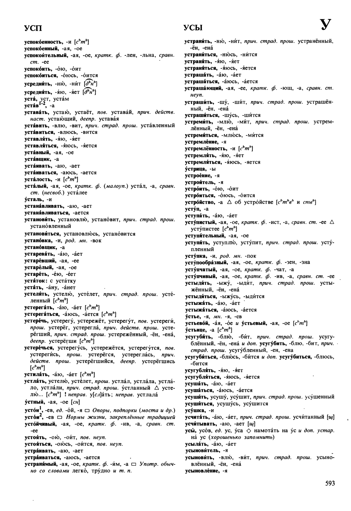 Фотокопия pdf / скан страницы 593 орфоэпического словаря под редакцией Аванесова (5 издание, 1989 год)