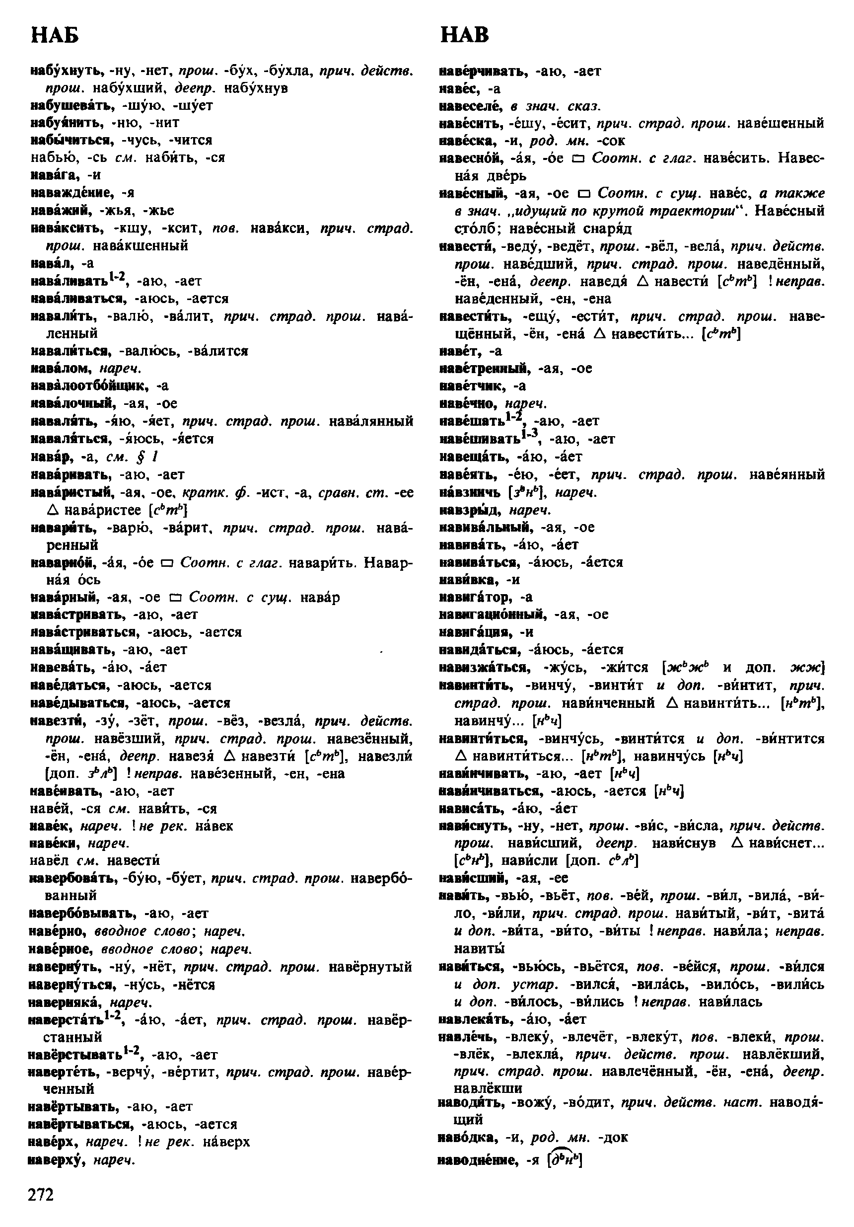 Фотокопия pdf / скан страницы 272 орфоэпического словаря под редакцией Аванесова (4 издание, 1988 год)