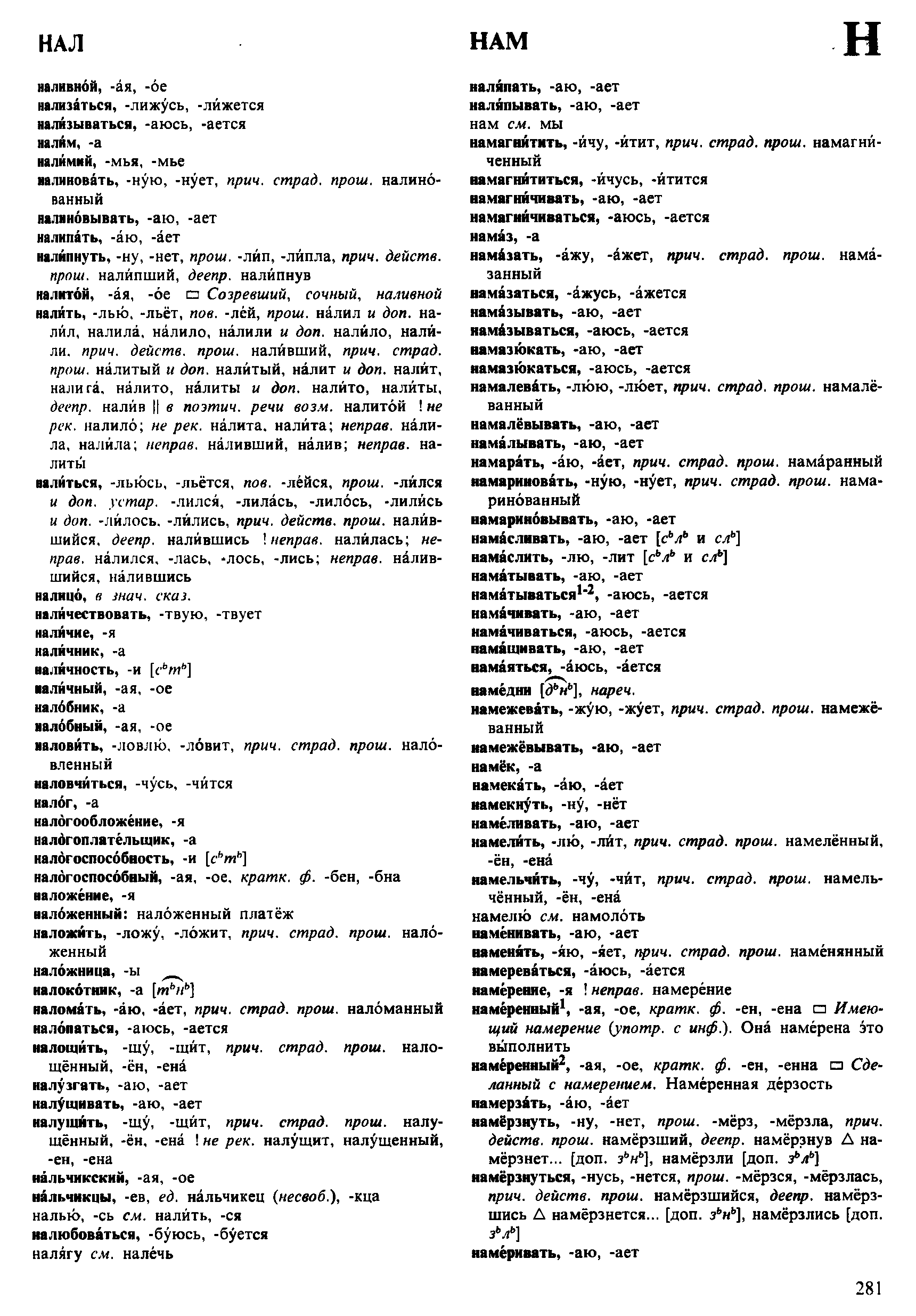 Фотокопия pdf / скан страницы 281 орфоэпического словаря под редакцией Аванесова (4 издание, 1988 год)