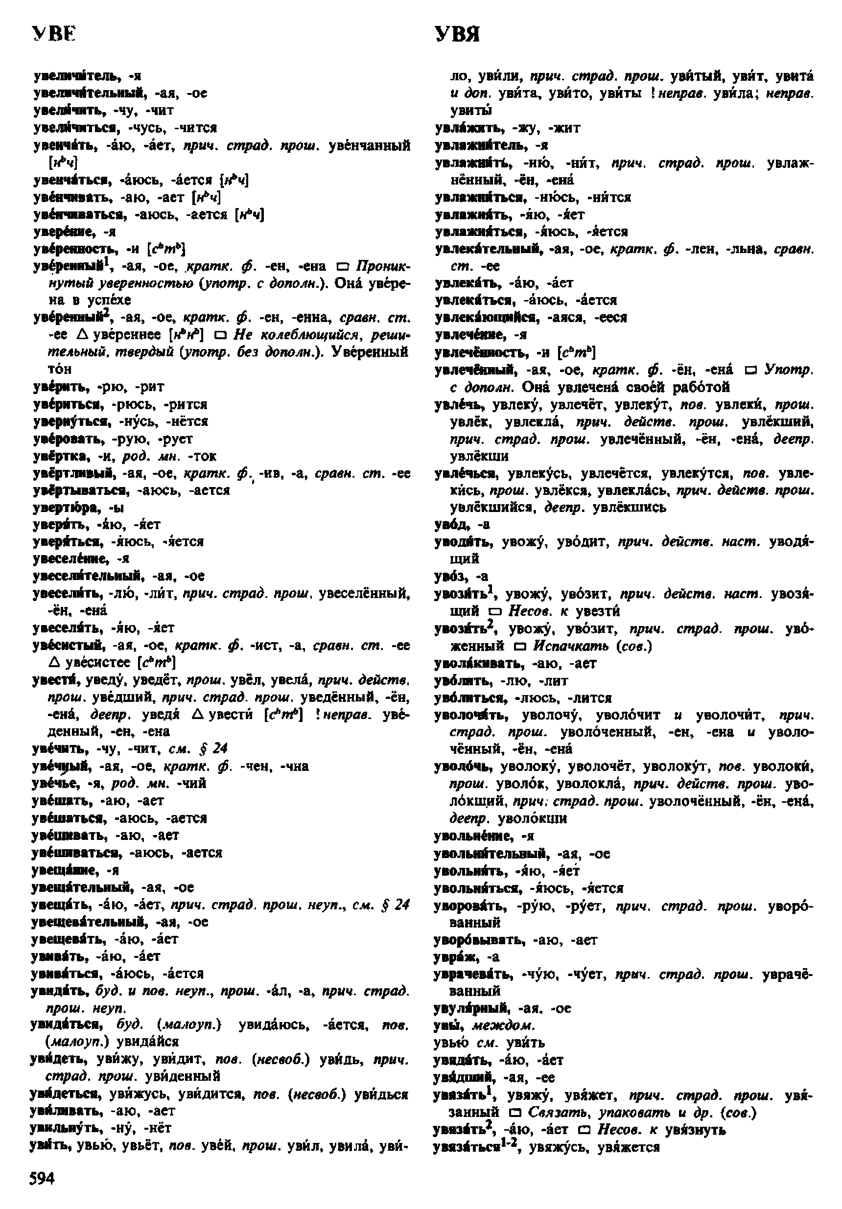 Фотокопия pdf / скан страницы 594 орфоэпического словаря под редакцией Аванесова (4 издание, 1988 год)