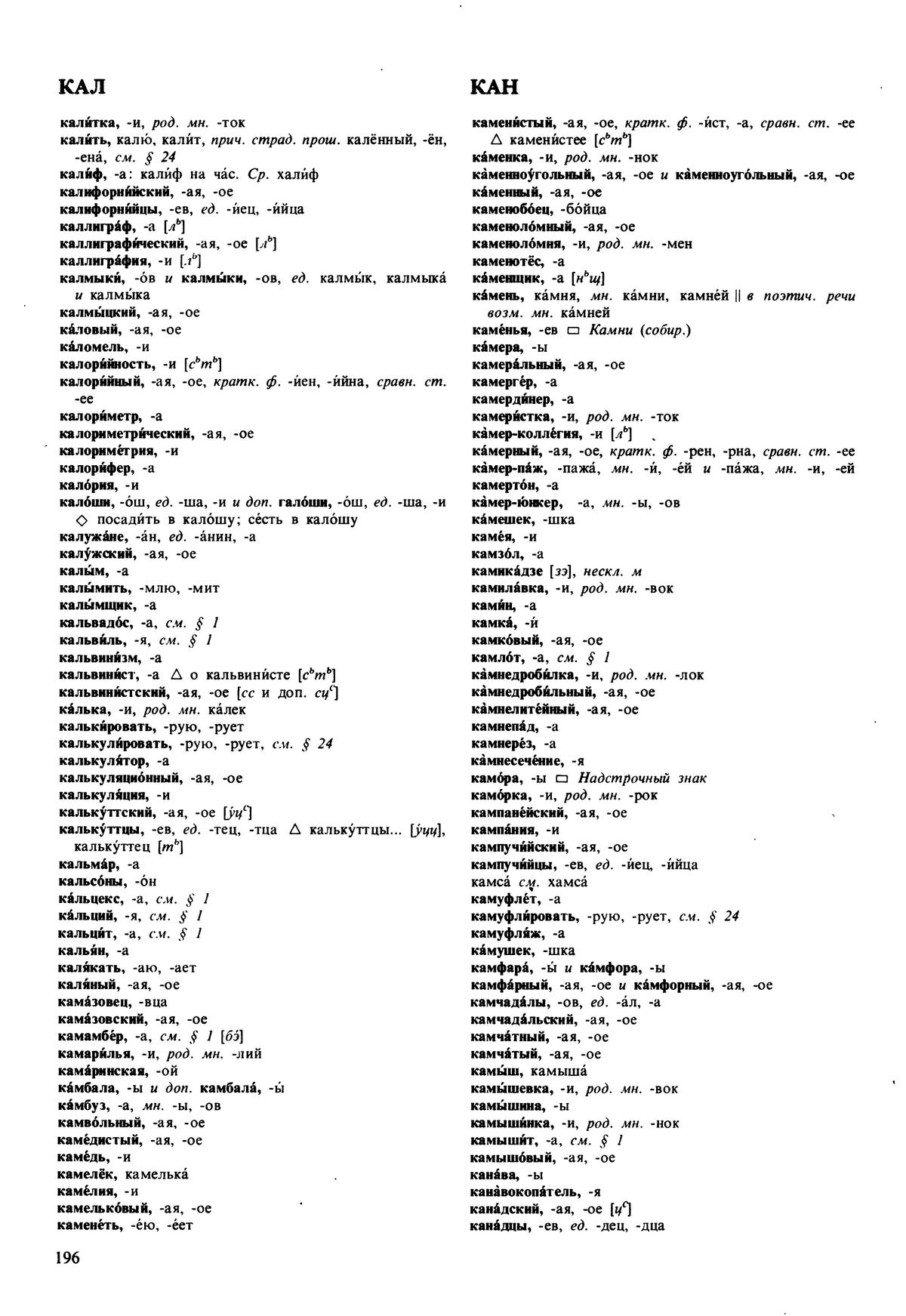 Фотокопия pdf / скан страницы 196 орфоэпического словаря под редакцией Аванесова (5 издание, 1989 год)