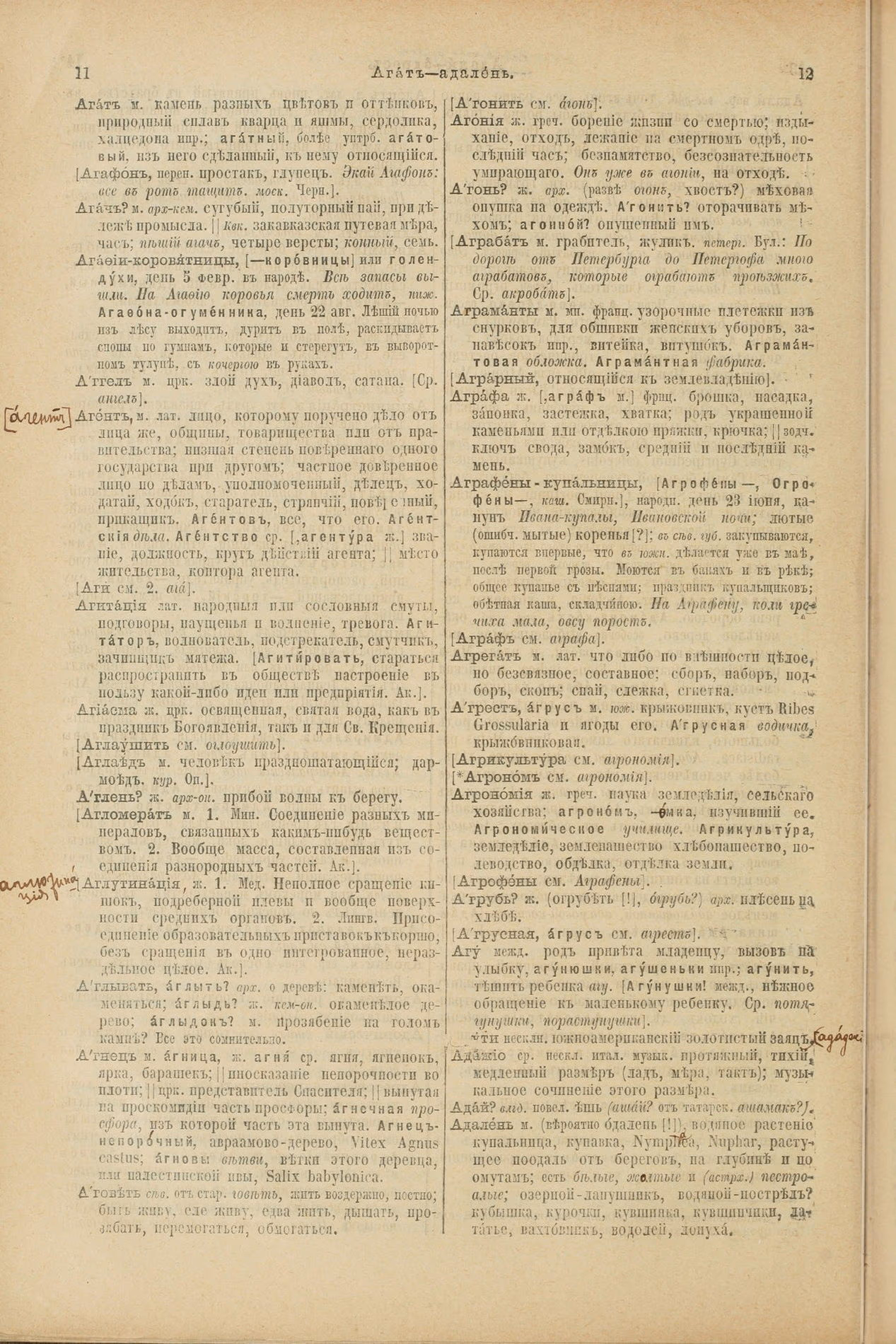 Скан печатной страницы 48 первого тома толкового словаря Даля 1903 года с изображением текста