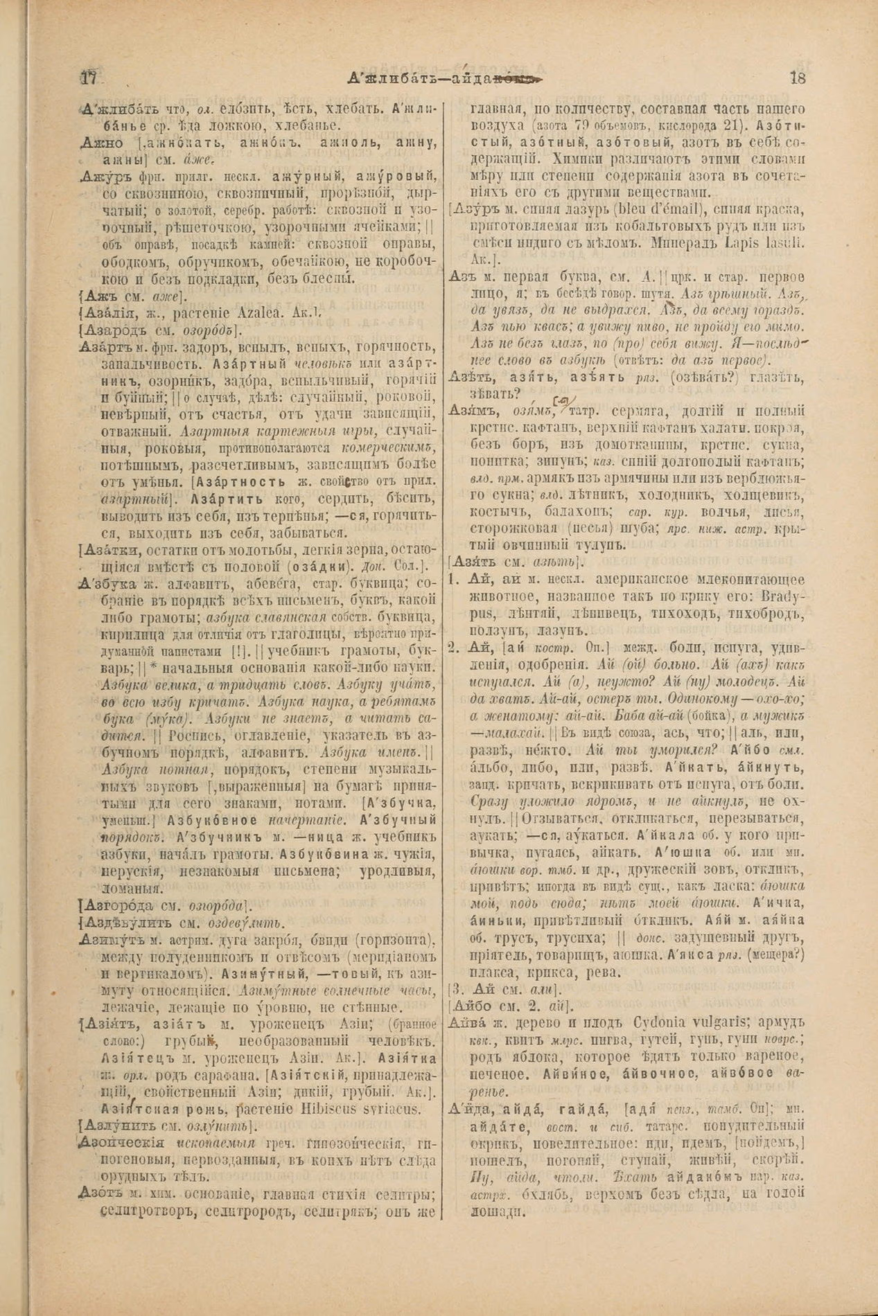 Скан печатной страницы 51 первого тома толкового словаря Даля 1903 года с изображением текста