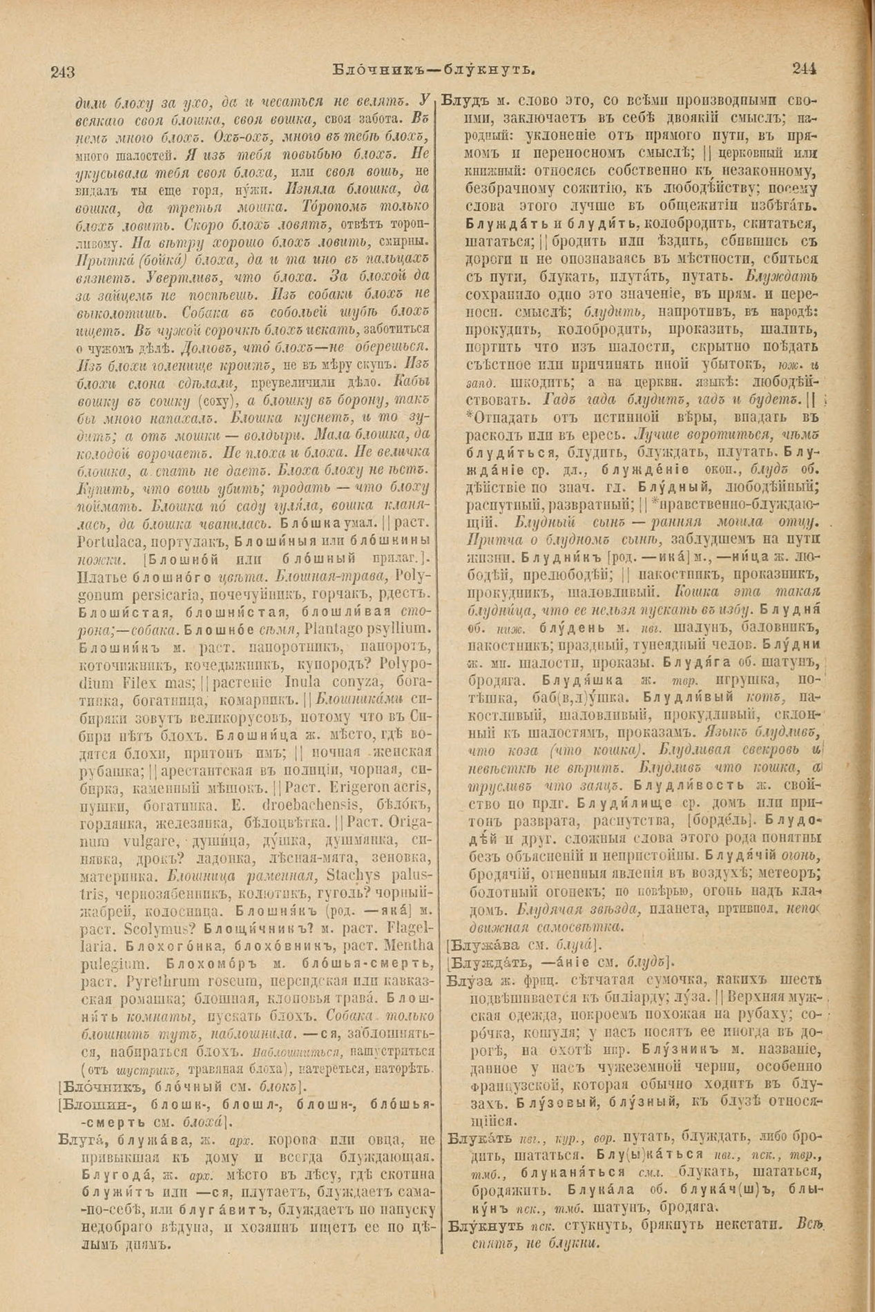 Скан печатной страницы 166 первого тома толкового словаря Даля 1903 года с изображением текста