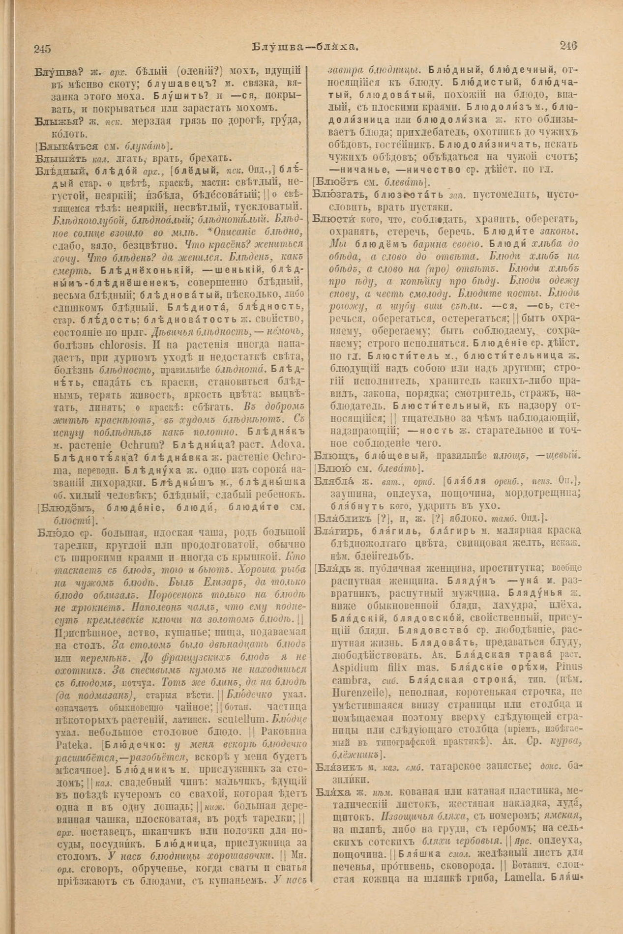 Скан печатной страницы 167 первого тома толкового словаря Даля 1903 года с изображением текста