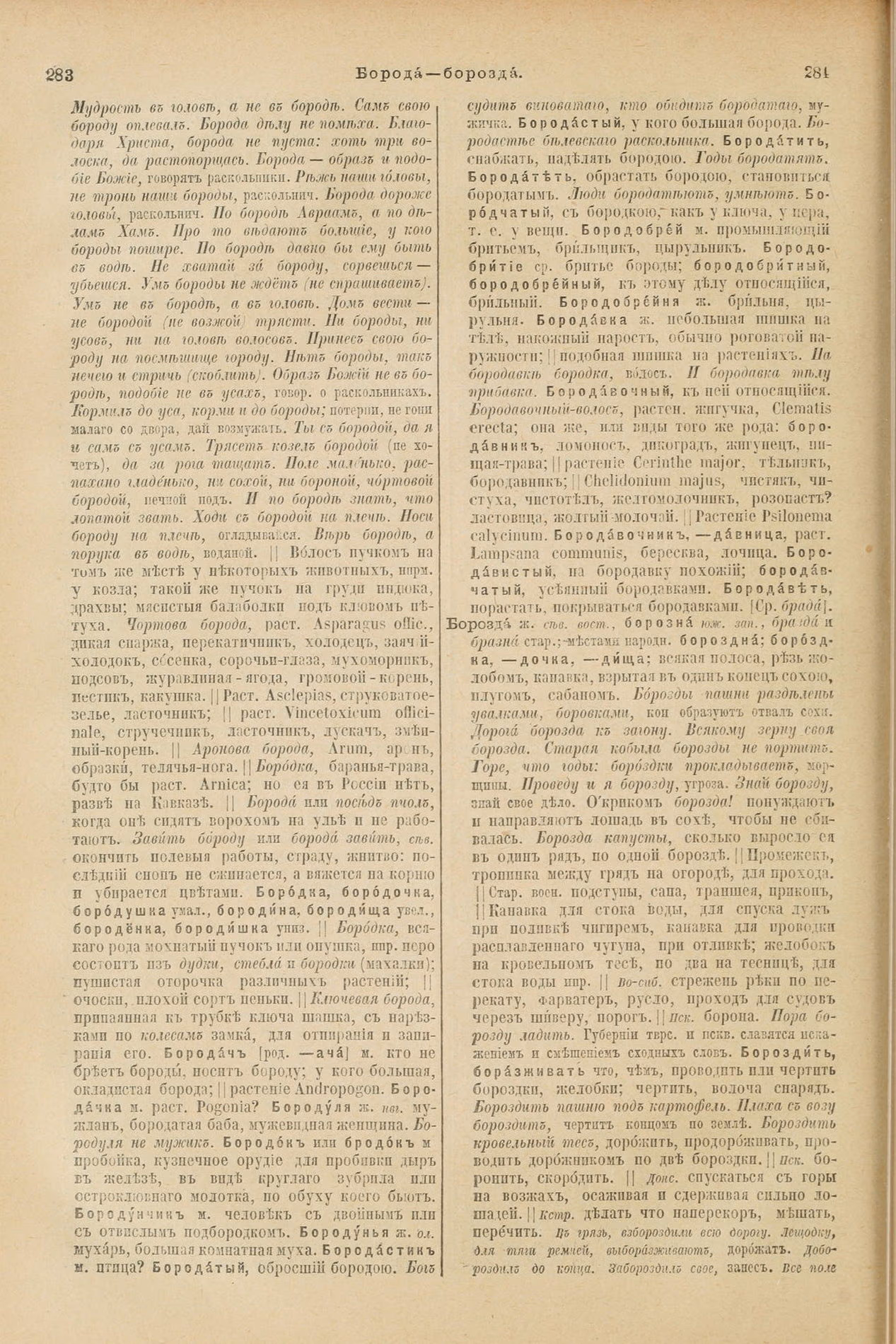 Скан печатной страницы 186 первого тома толкового словаря Даля 1903 года с изображением текста