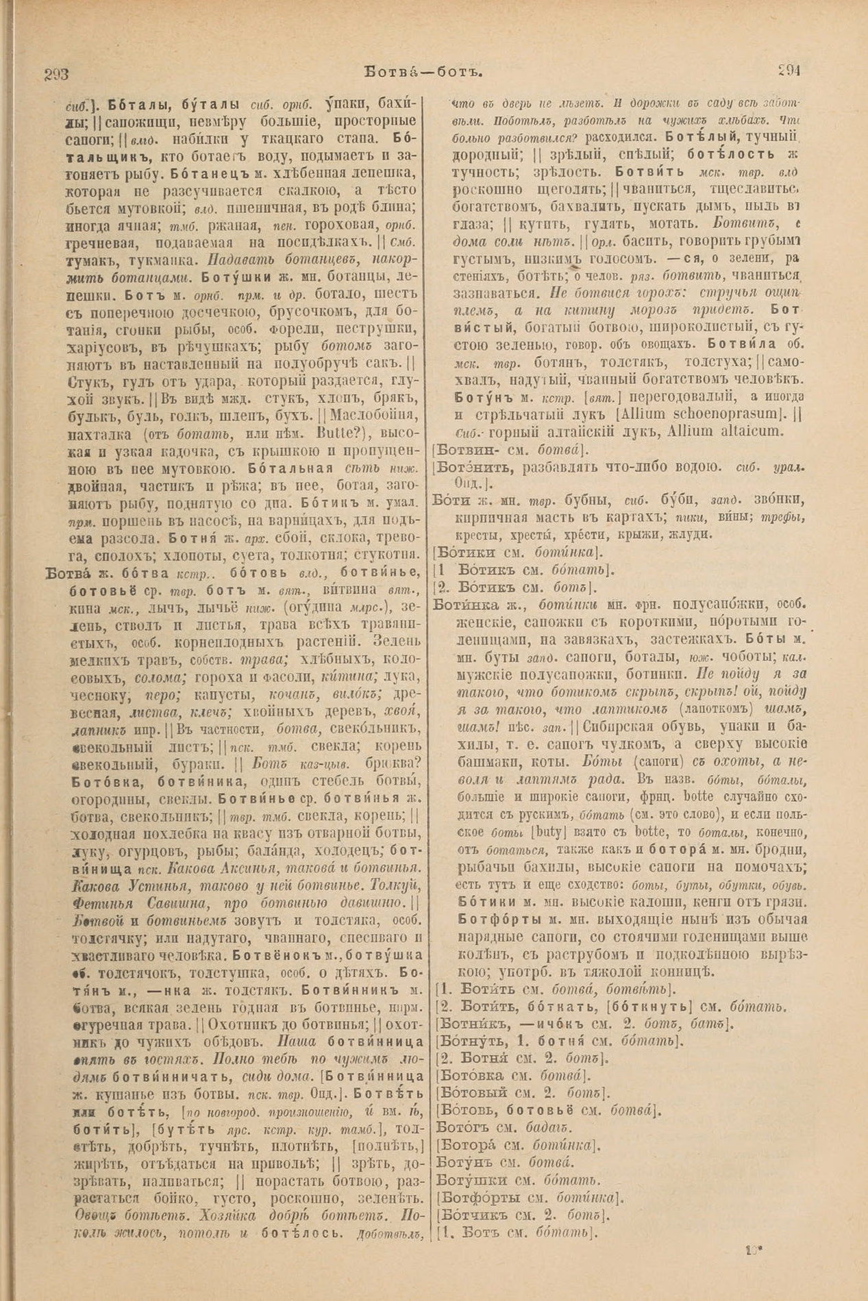 Скан печатной страницы 191 первого тома толкового словаря Даля 1903 года с изображением текста