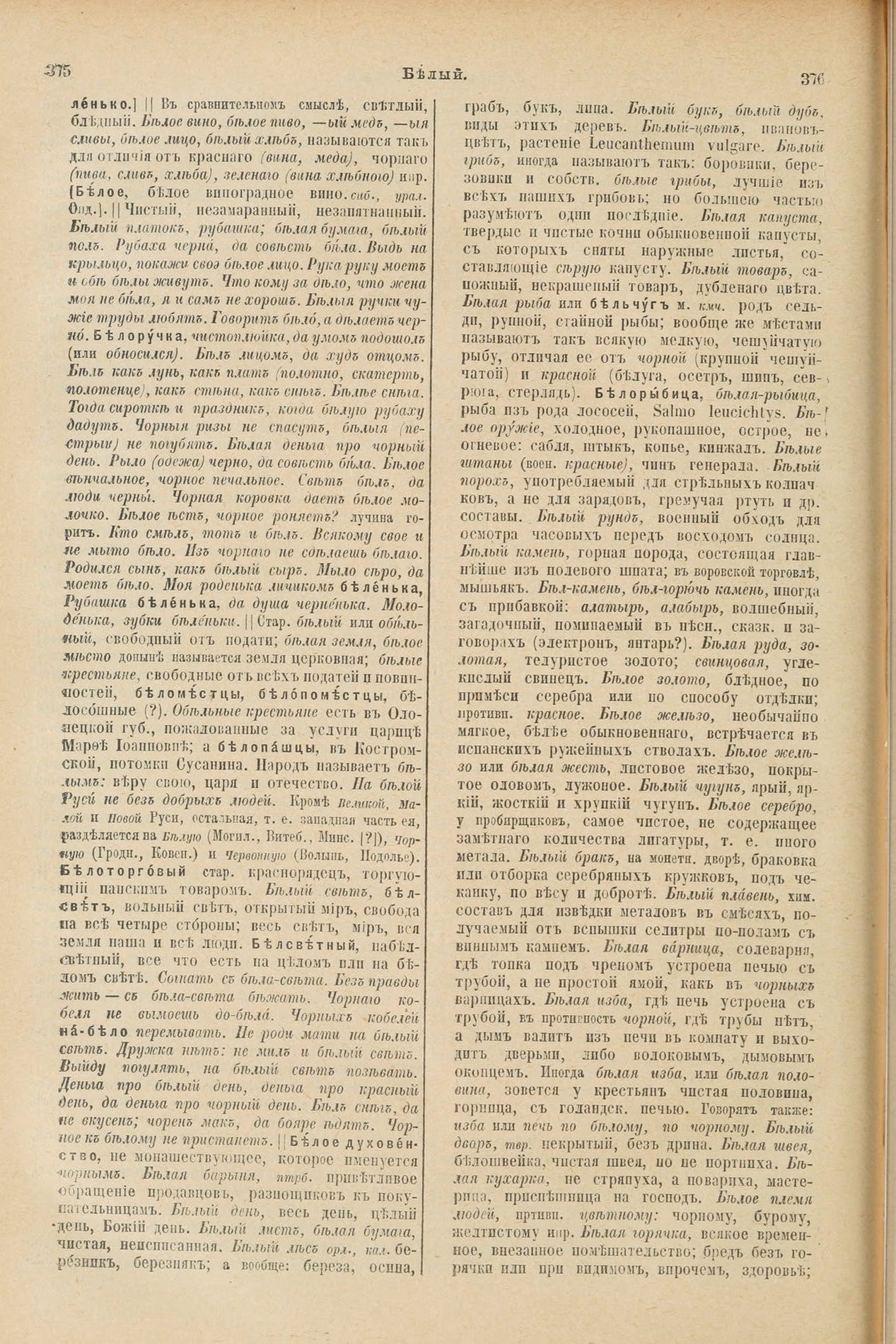 Скан печатной страницы 232 первого тома толкового словаря Даля 1903 года с изображением текста