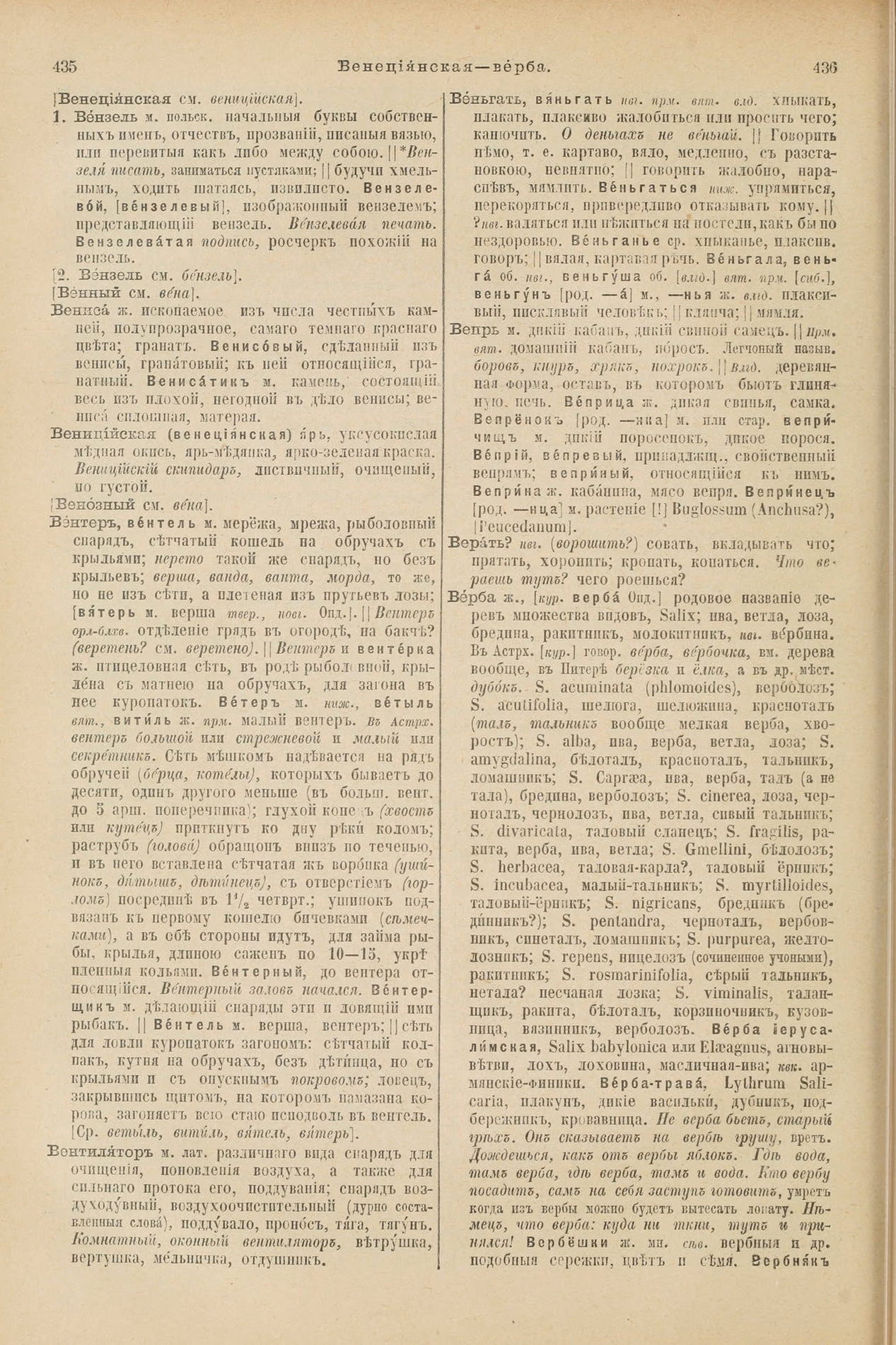 Скан печатной страницы 262 первого тома толкового словаря Даля 1903 года с изображением текста