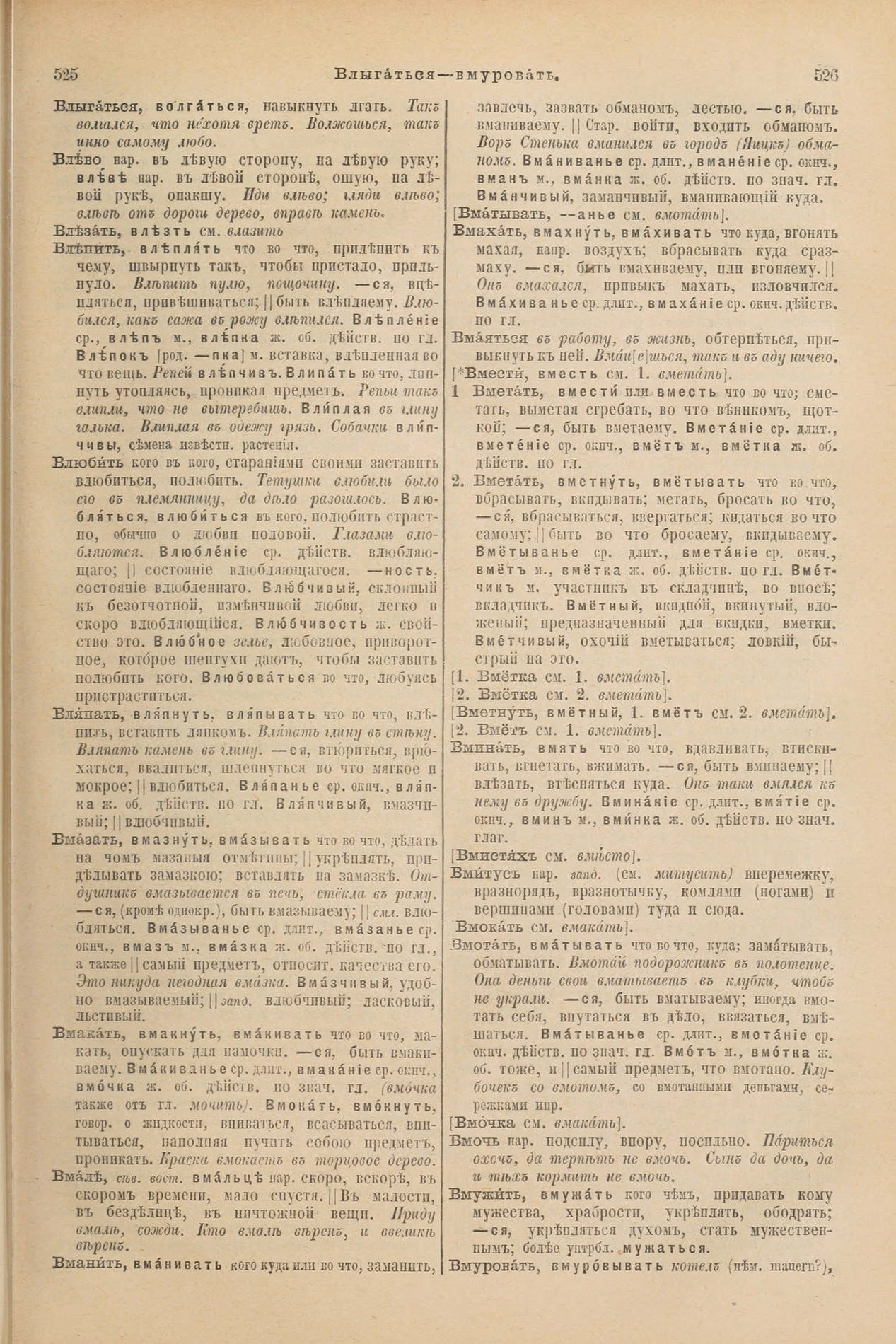 Скан печатной страницы 307 первого тома толкового словаря Даля 1903 года с изображением текста