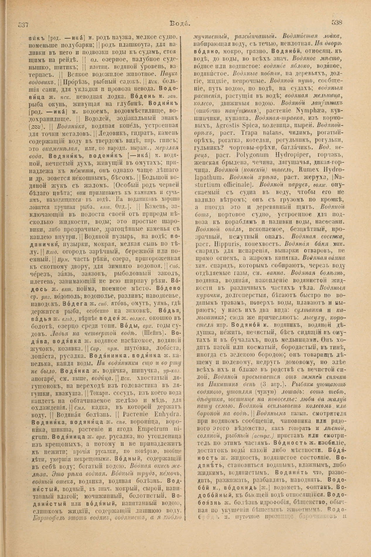 Скан печатной страницы 313 первого тома толкового словаря Даля 1903 года с изображением текста