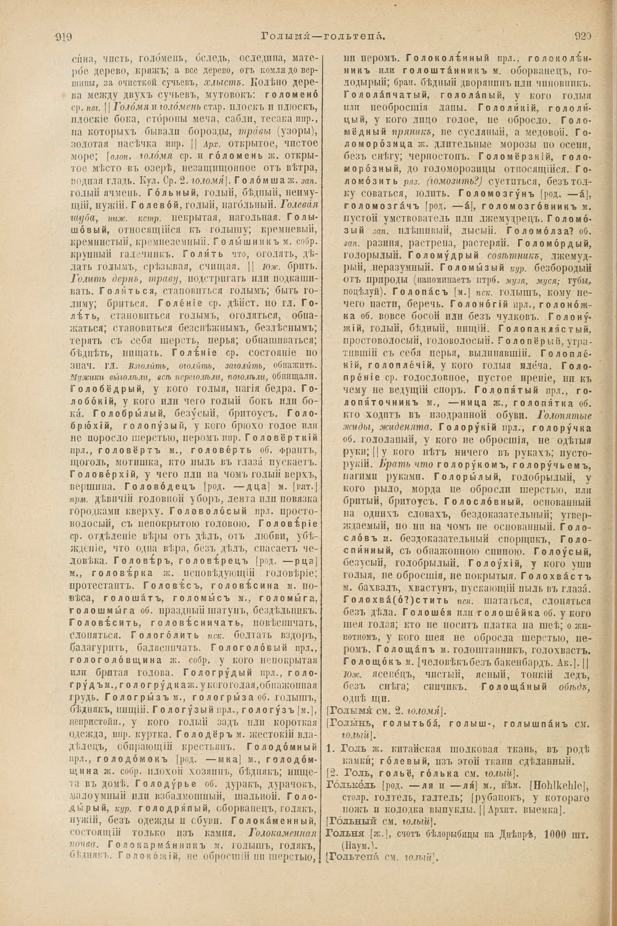 Скан печатной страницы 506 первого тома толкового словаря Даля 1903 года с изображением текста