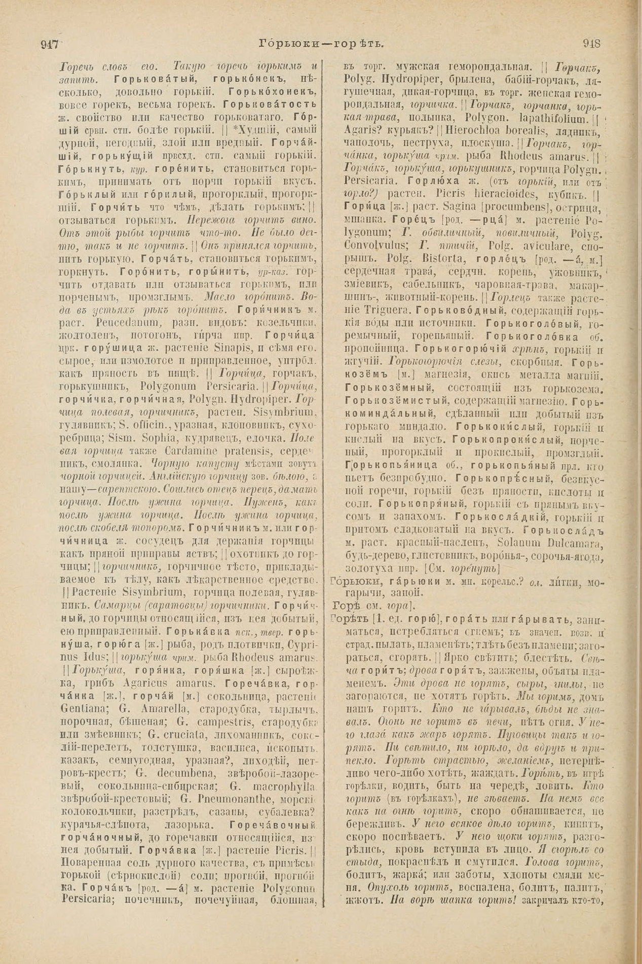 Скан печатной страницы 520 первого тома толкового словаря Даля 1903 года с изображением текста