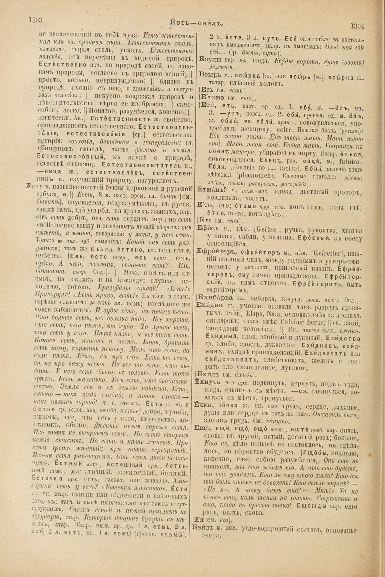 Скан печатной страницы 700 первого тома толкового словаря Даля 1903 года с изображением текста