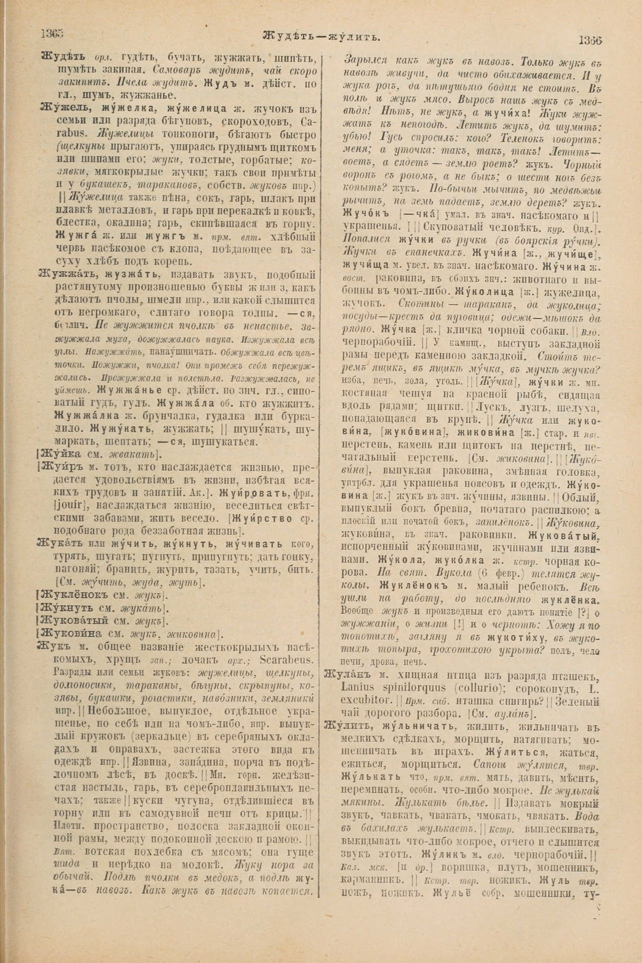Скан печатной страницы 731 первого тома толкового словаря Даля 1903 года с изображением текста