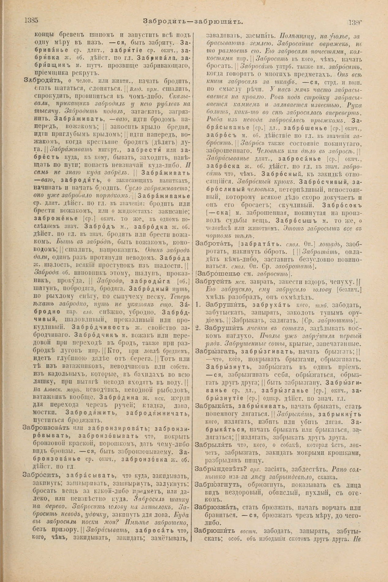 Скан печатной страницы 741 первого тома толкового словаря Даля 1903 года с изображением текста