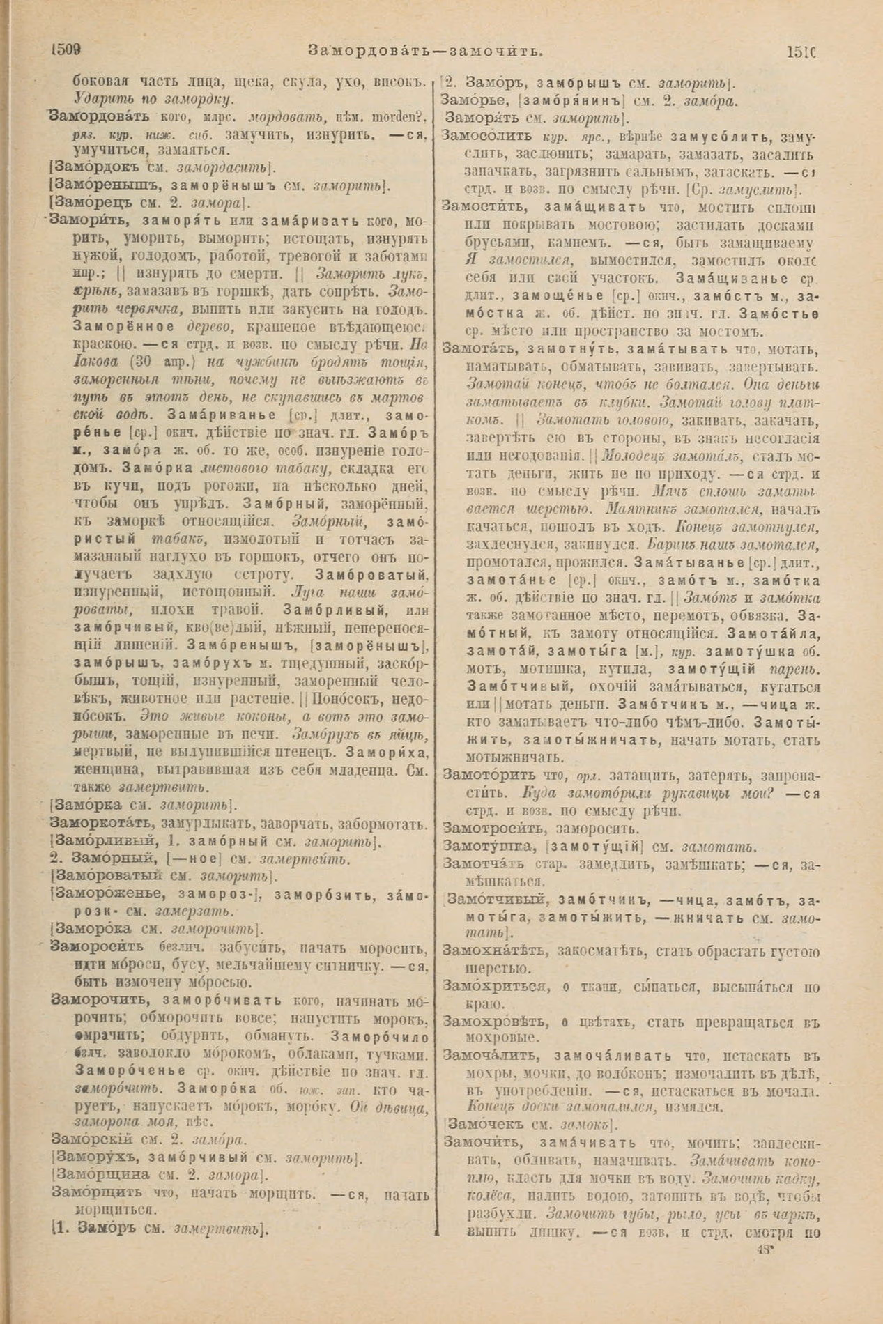 Скан печатной страницы 805 первого тома толкового словаря Даля 1903 года с изображением текста