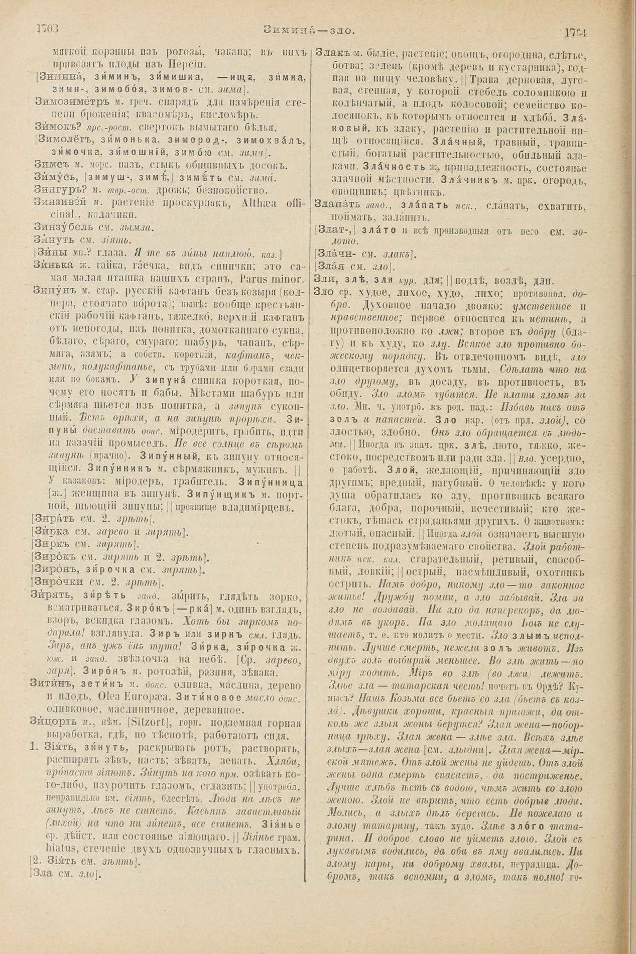 Скан печатной страницы 902 первого тома толкового словаря Даля 1903 года с изображением текста