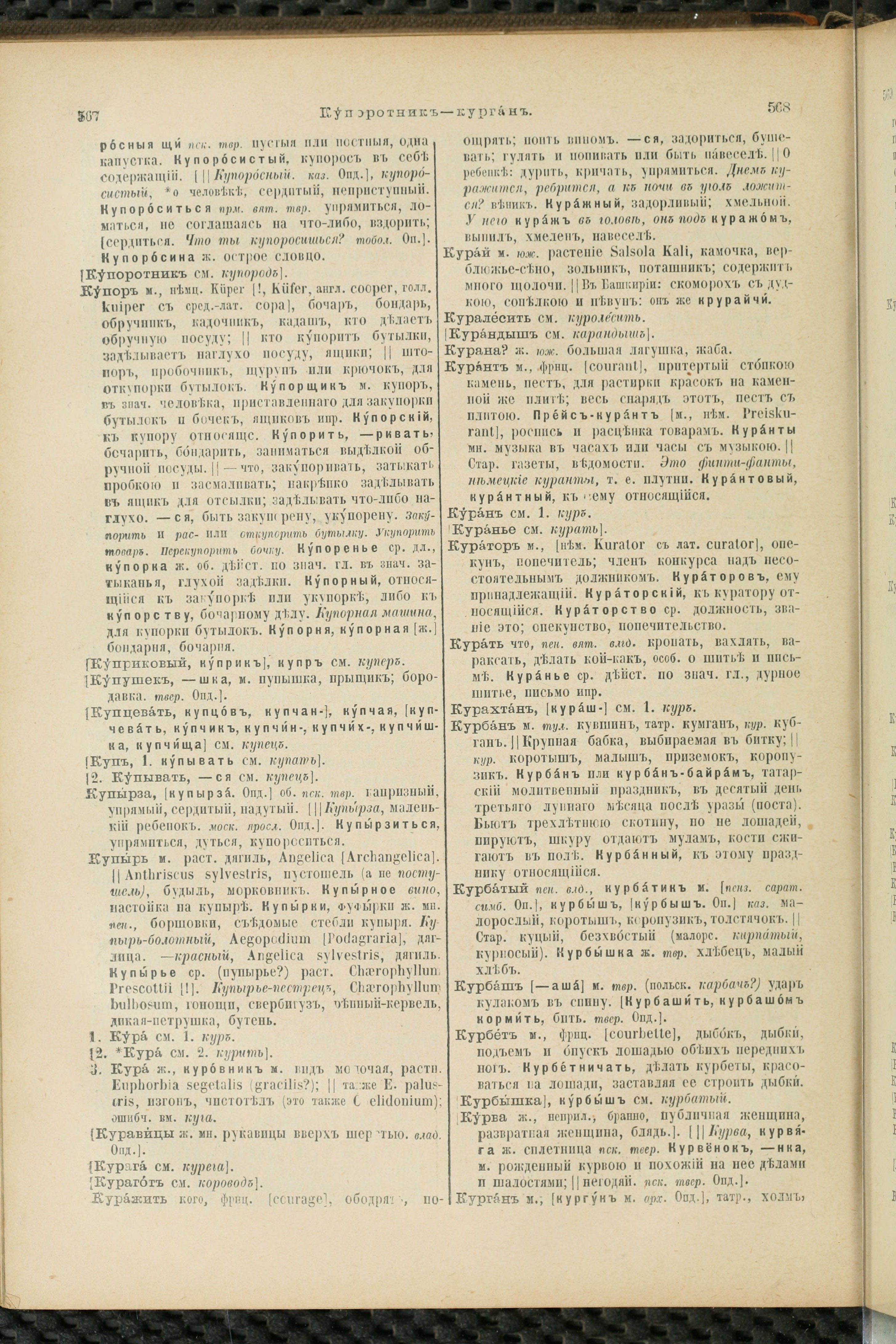 Словарь Даля под редакцией Бодуэна-де-Куртенэ, том 2 pdf скан страницы 288