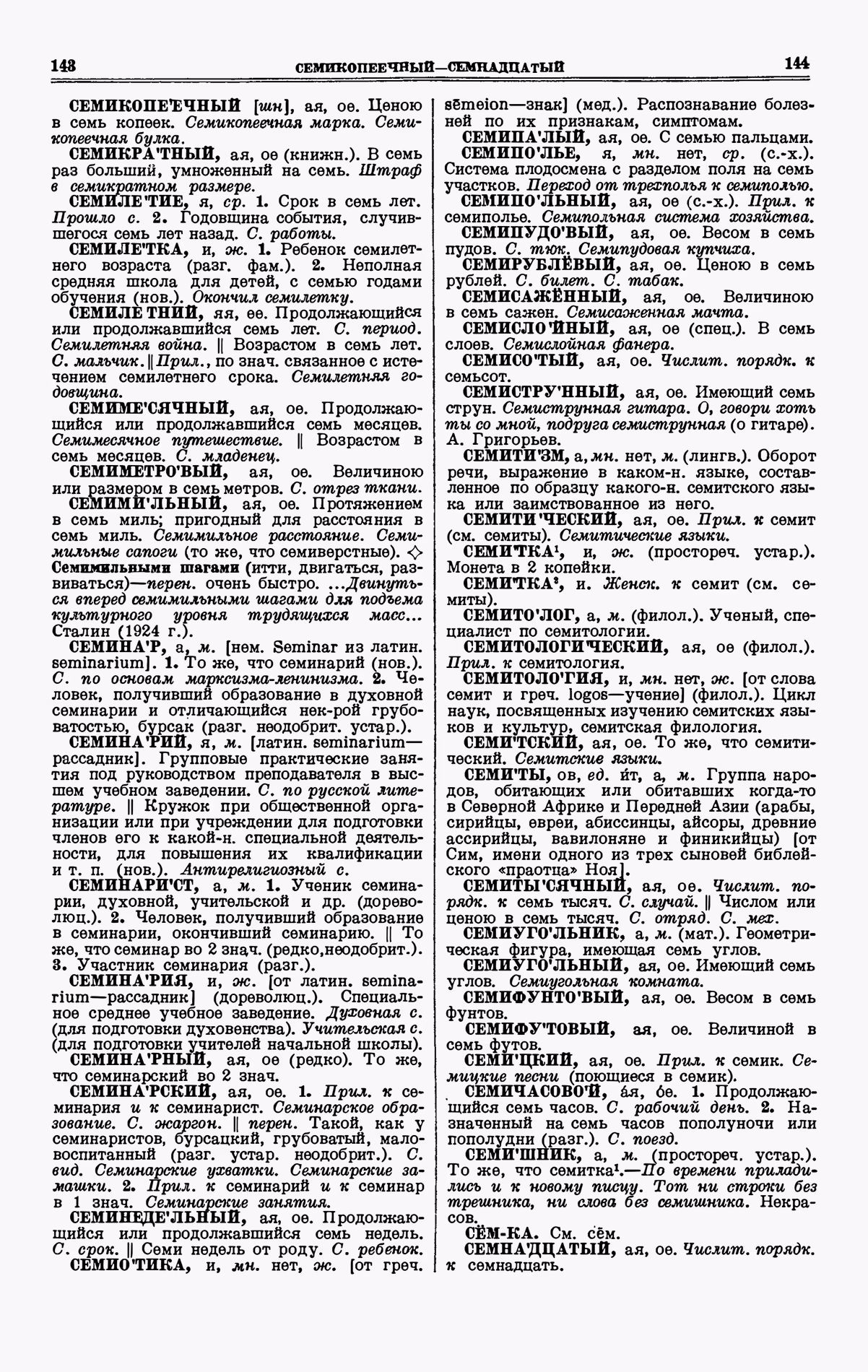 Скан печатной страницы 72 четвертого тома толкового словаря Ушакова 1940 года с изображением текста