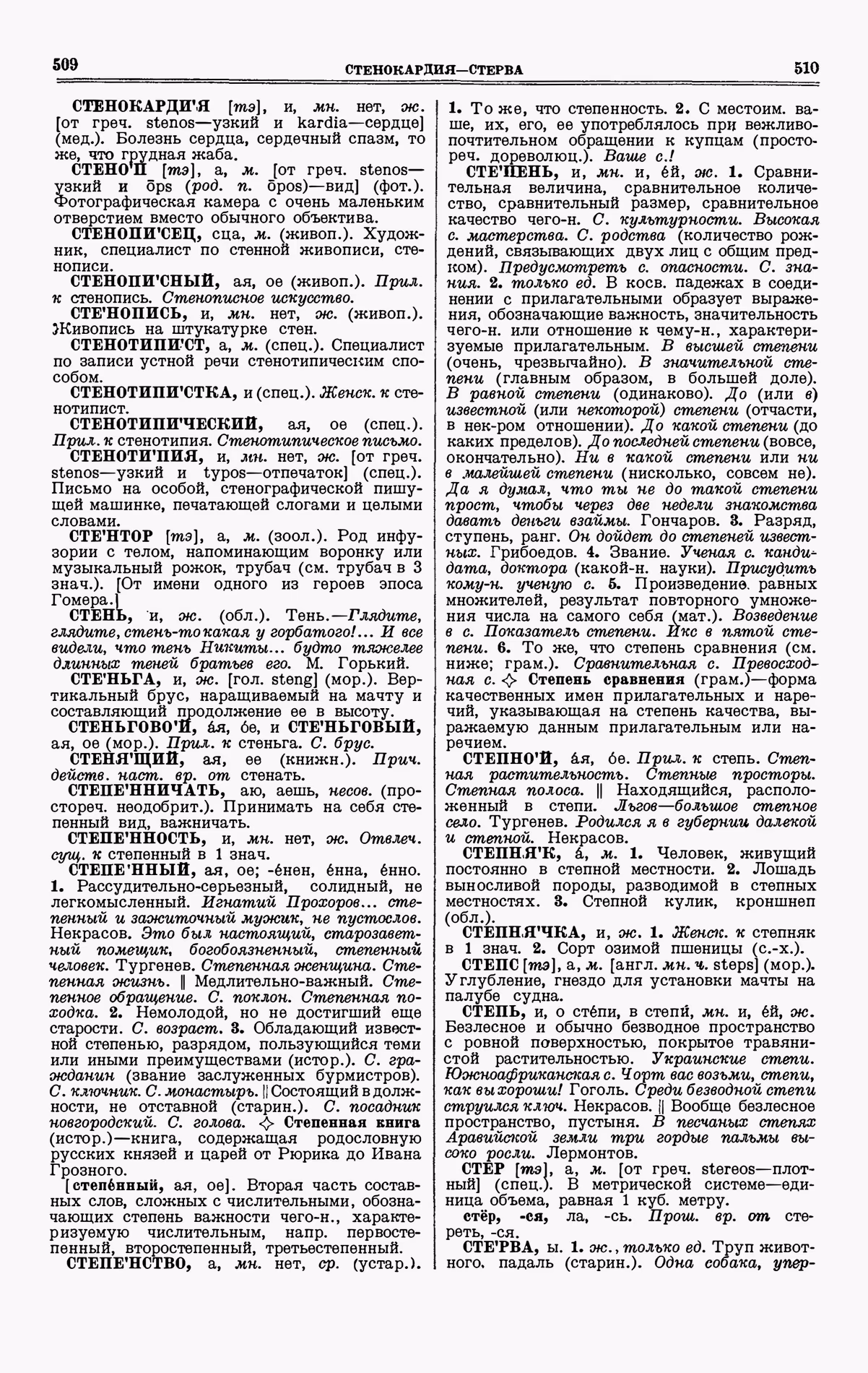 Скан печатной страницы 255 четвертого тома толкового словаря Ушакова 1940 года с изображением текста