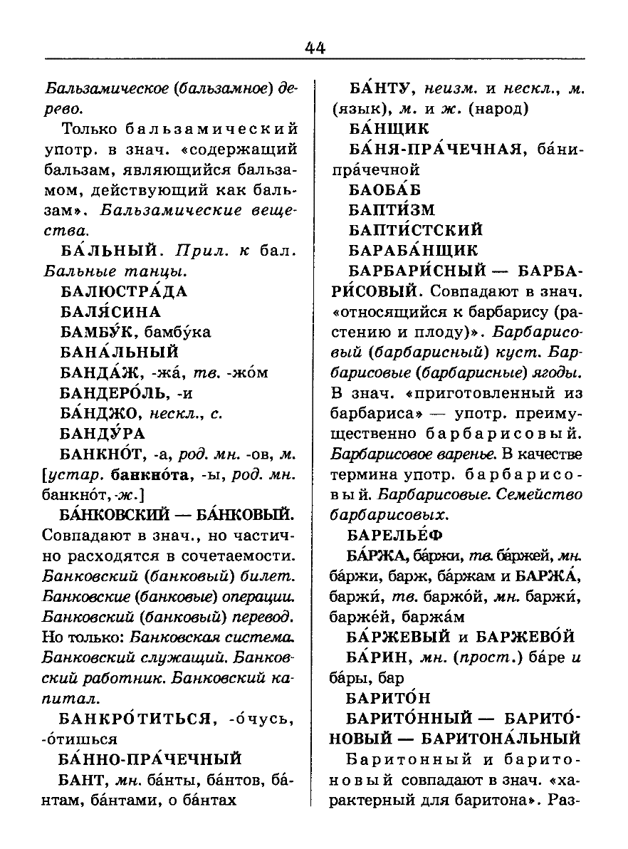 Сканированная страница словаря трудностей русского языка