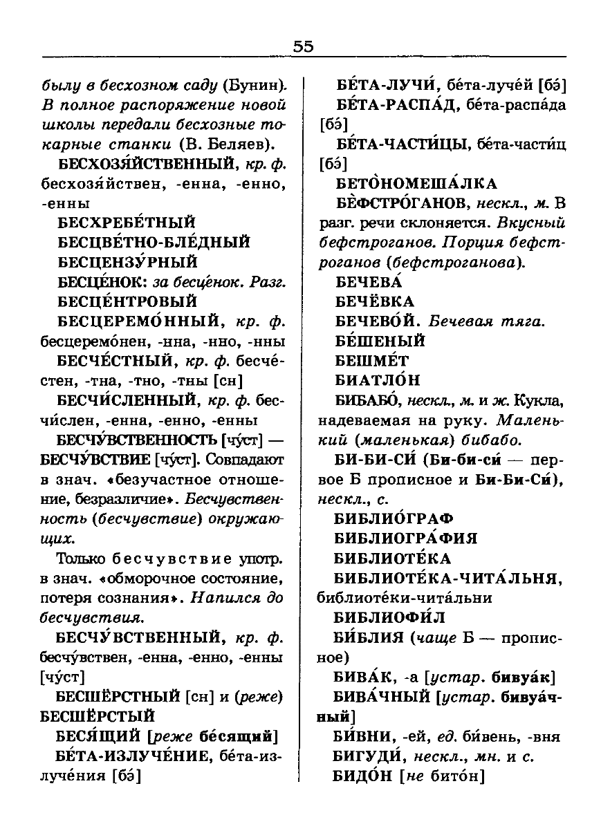 Сканированная страница словаря трудностей русского языка