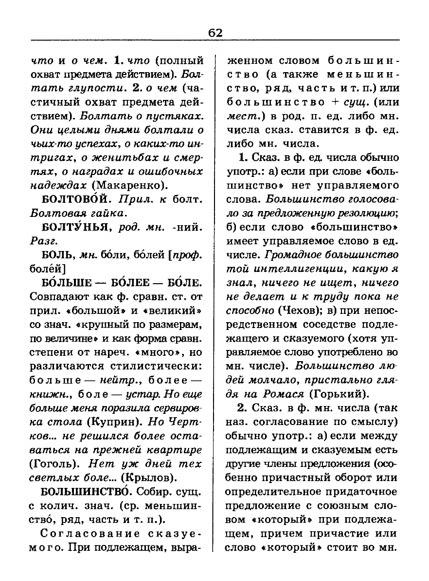 Сканированная страница словаря трудностей русского языка