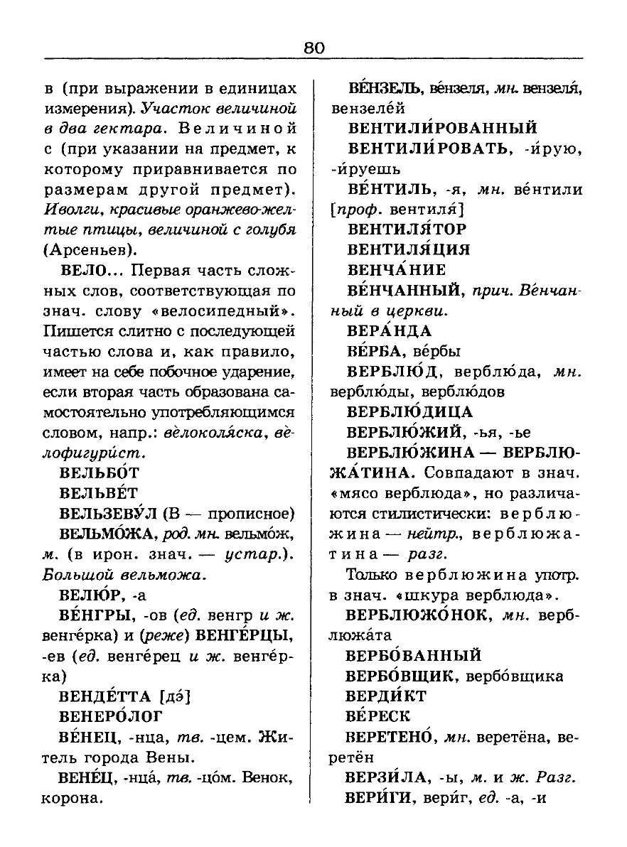 Сканированная страница словаря трудностей русского языка