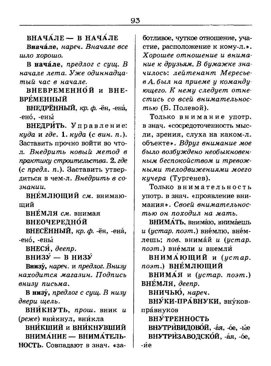 Сканированная страница словаря трудностей русского языка