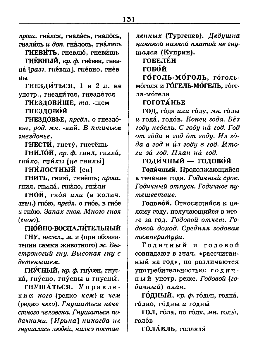Сканированная страница словаря трудностей русского языка