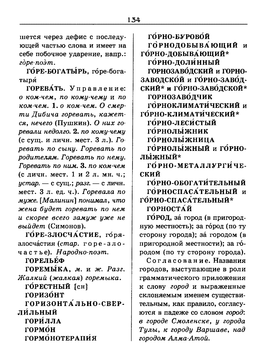 Сканированная страница словаря трудностей русского языка