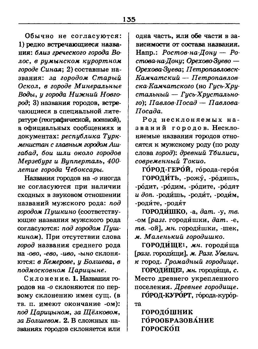 Сканированная страница словаря трудностей русского языка
