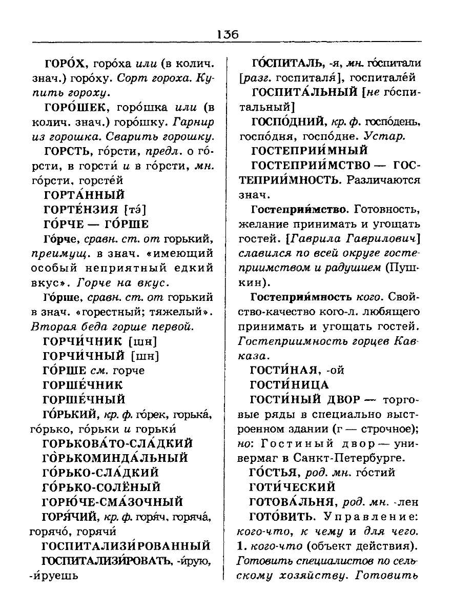 Сканированная страница словаря трудностей русского языка
