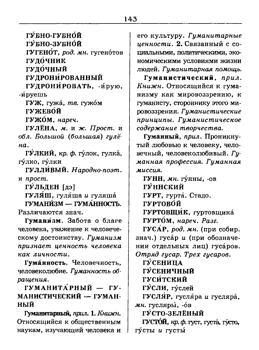 Сканированная страница словаря трудностей русского языка