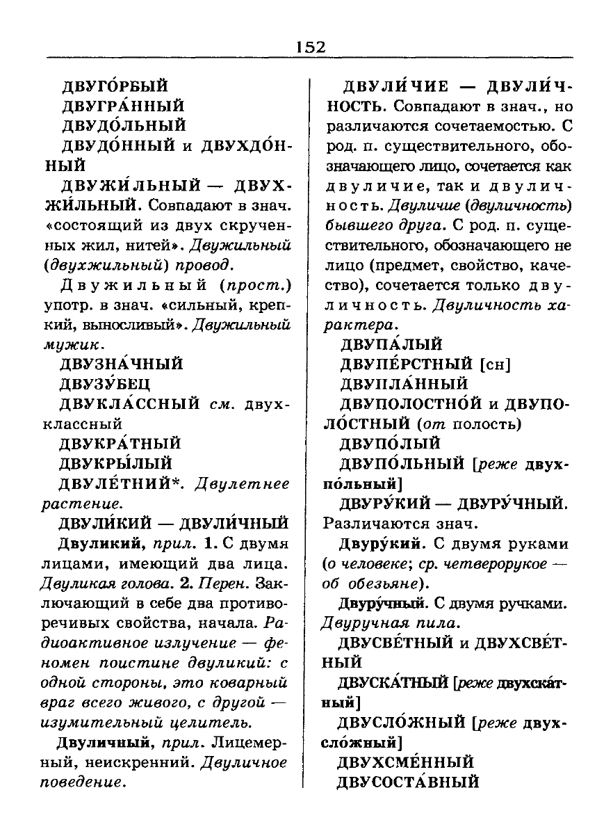 Сканированная страница словаря трудностей русского языка