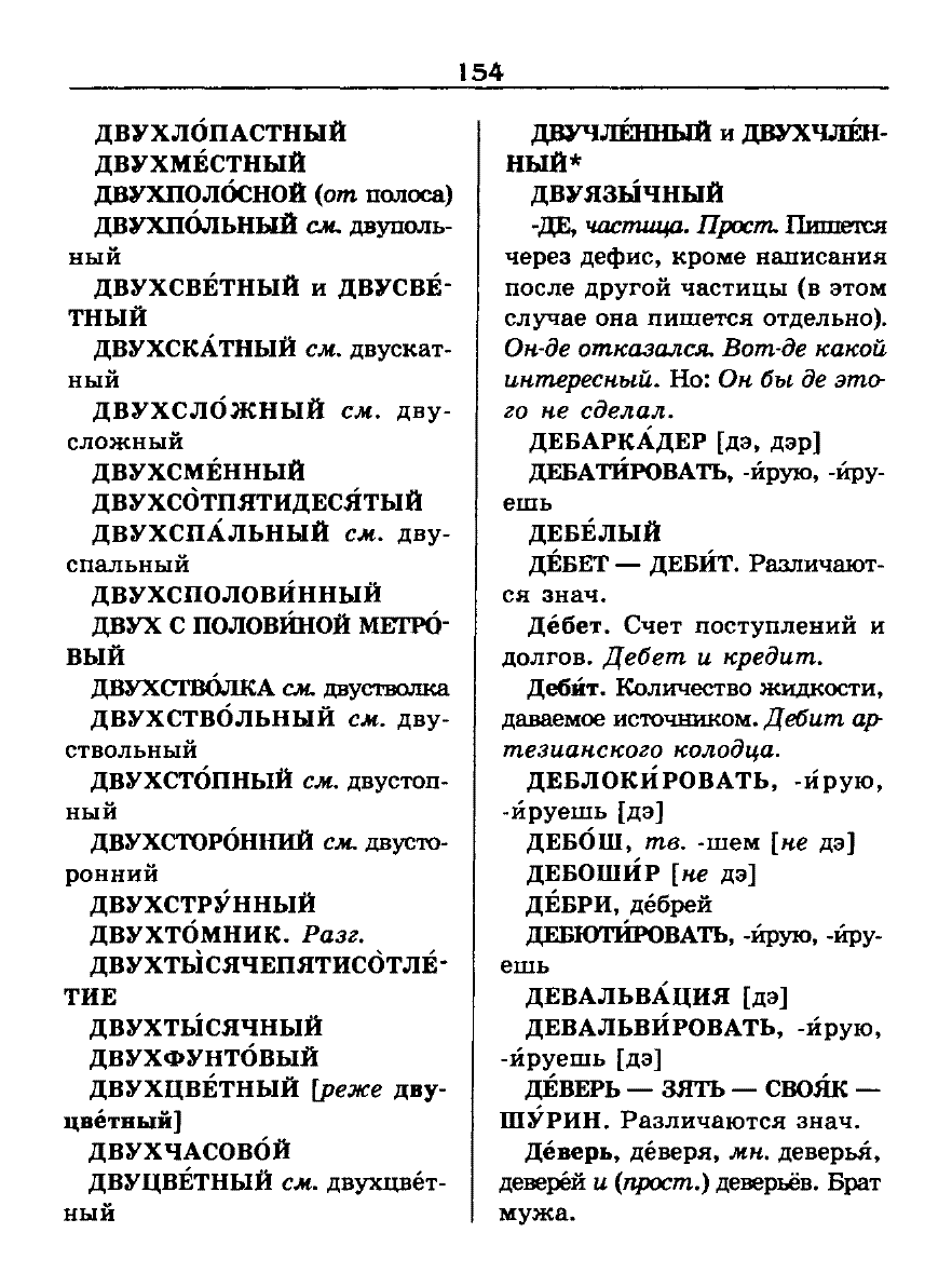 Сканированная страница словаря трудностей русского языка