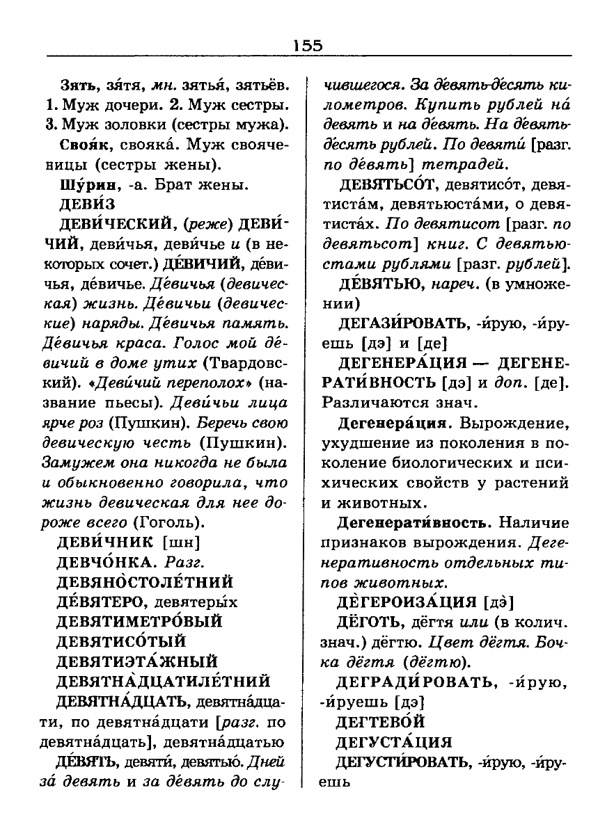 Сканированная страница словаря трудностей русского языка